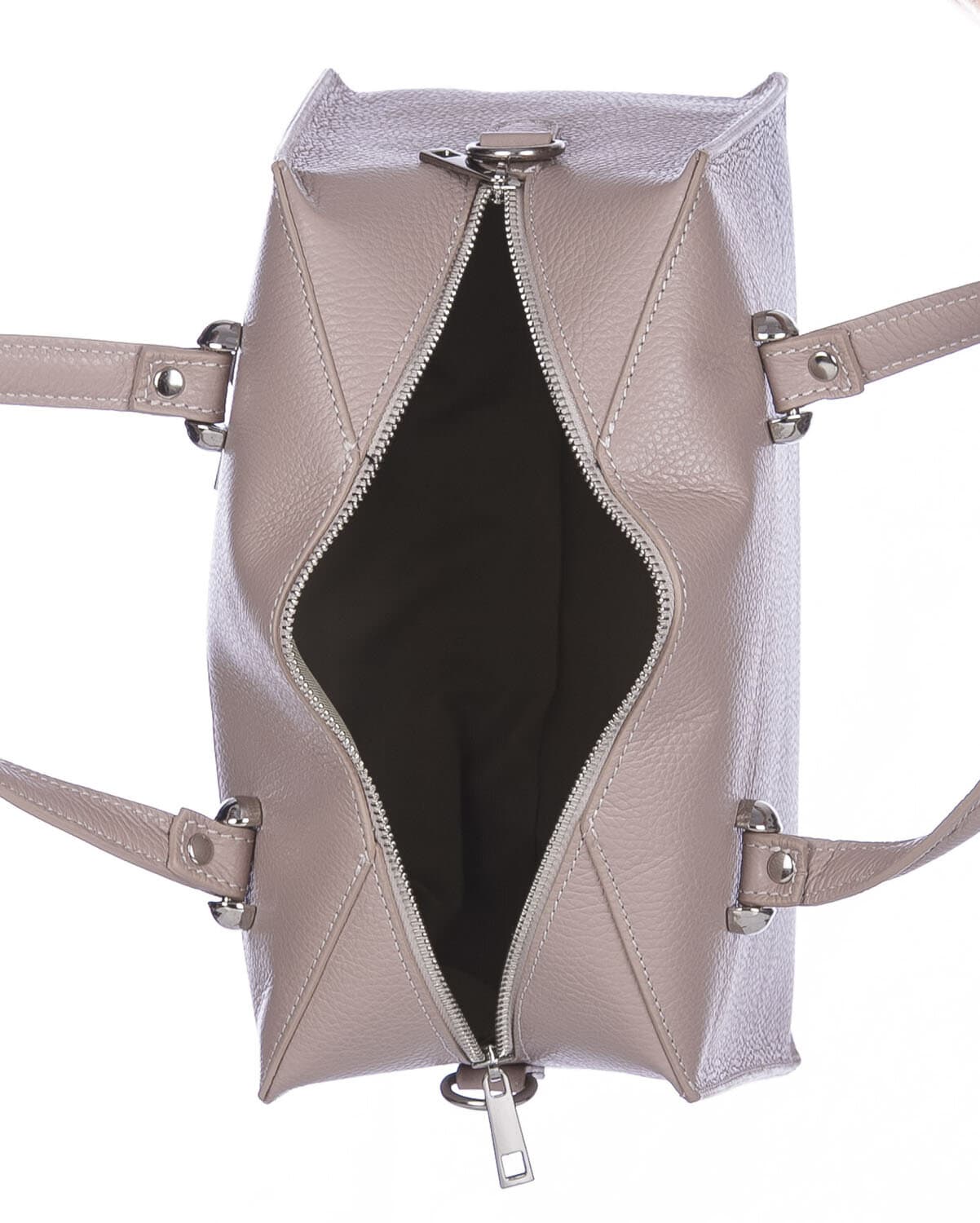 Borsa donna SOFIA a mano in vera pelle rigida, colore ROSA, CHIARO SCURO, Made in Italy