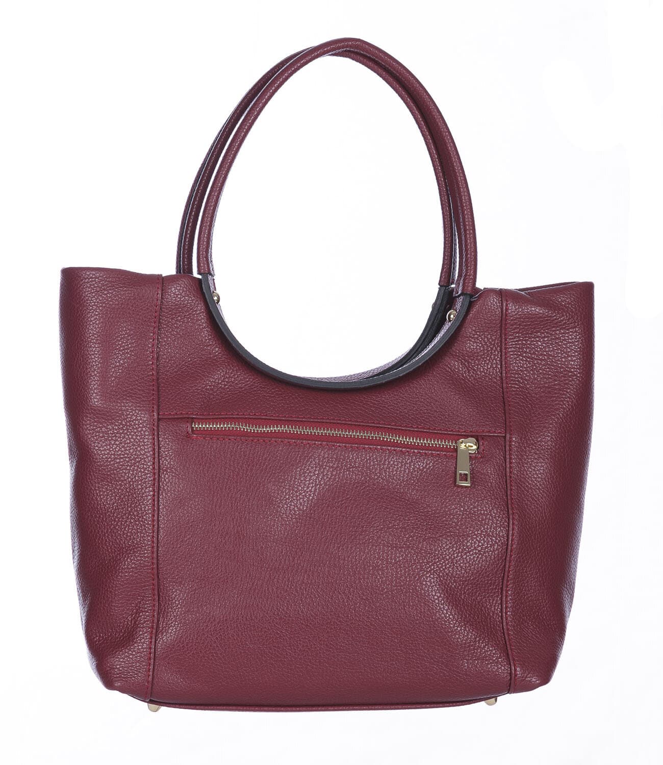 Borsa donna MATILDE a spalla in vera pelle morbida martellata, colore BORDEAUX, CHIARO SCURO, Made in Italy