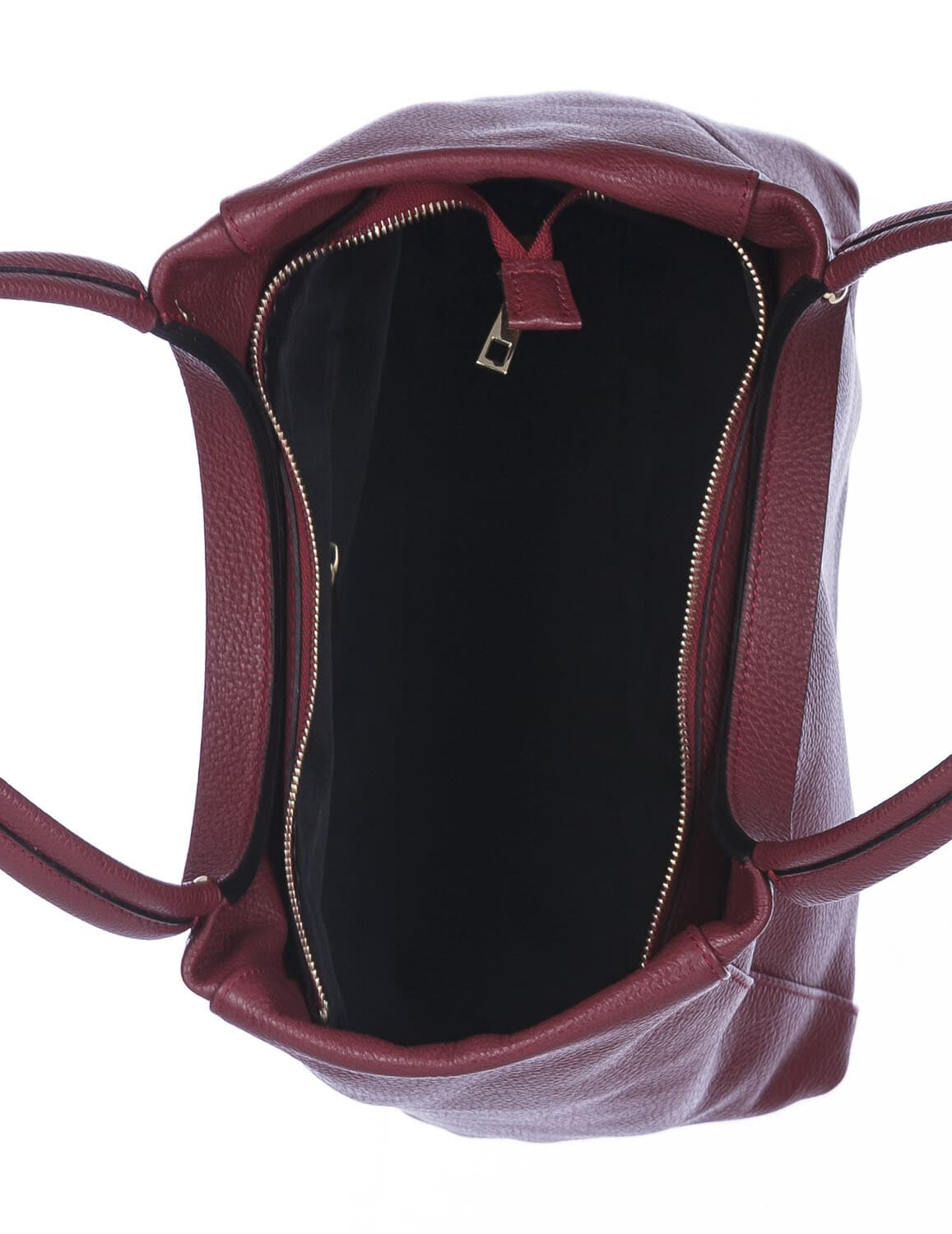 Borsa donna MATILDE a spalla in vera pelle morbida martellata, colore BORDEAUX, CHIARO SCURO, Made in Italy