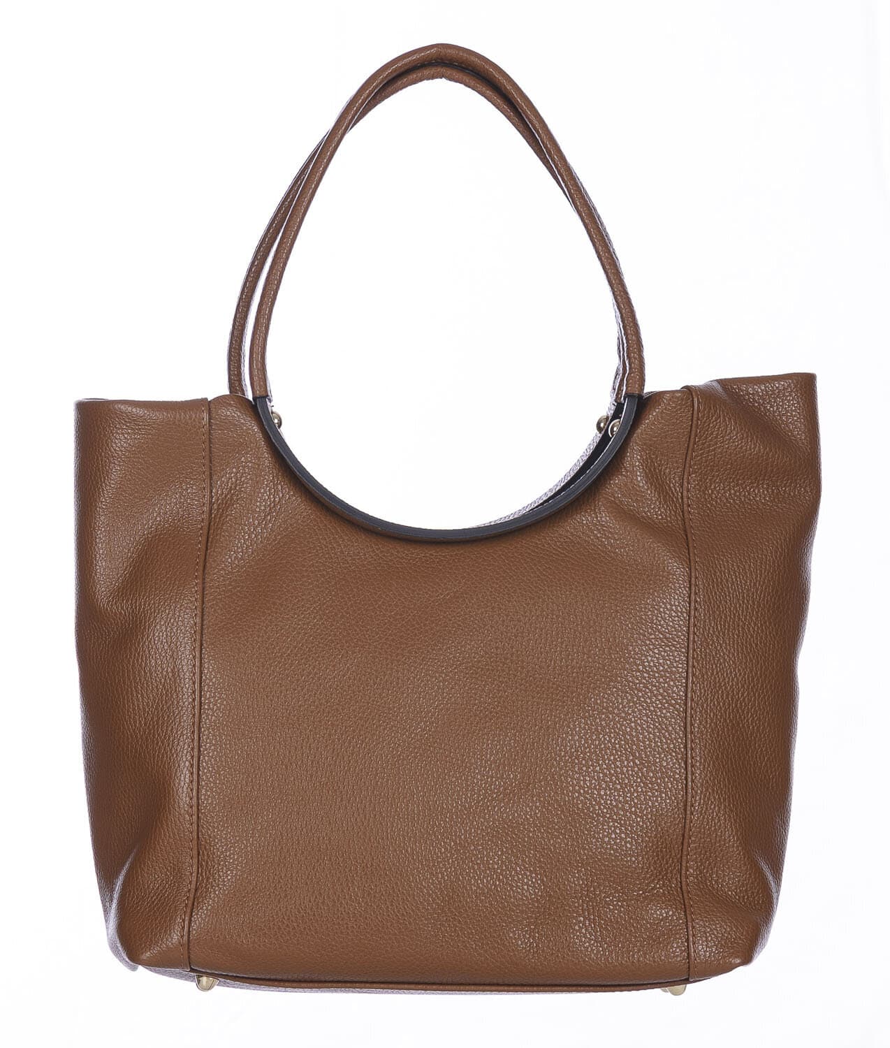Borsa donna MATILDE a spalla in vera pelle morbida martellata, colore MIELE, CHIARO SCURO, Made in Italy