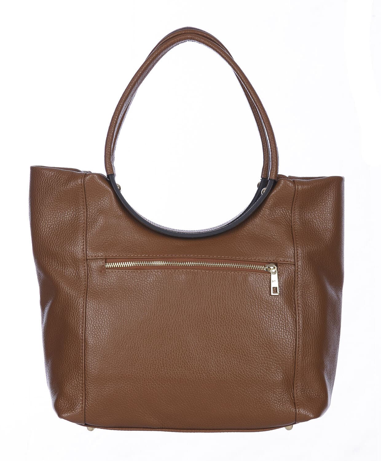 Borsa donna MATILDE a spalla in vera pelle morbida martellata, colore MIELE, CHIARO SCURO, Made in Italy