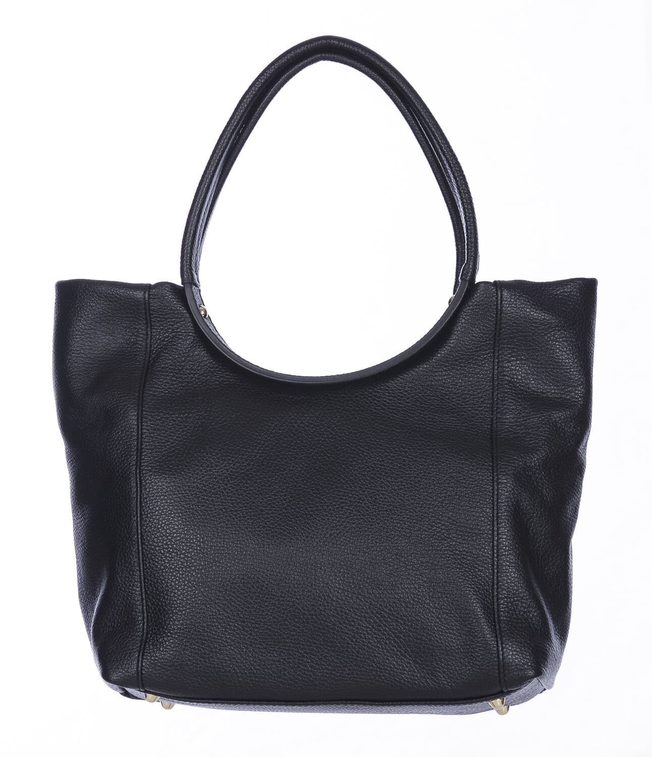Borsa donna MATILDE a spalla in vera pelle morbida martellata, colore NERO, CHIARO SCURO, Made in Italy
