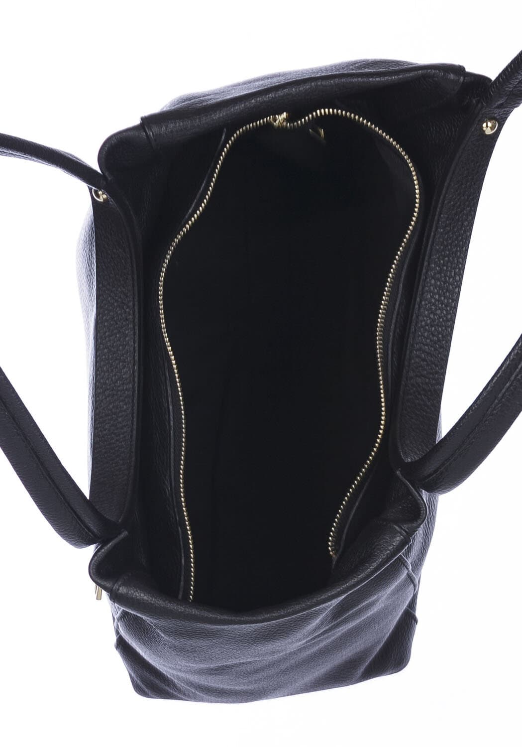 Borsa donna MATILDE a spalla in vera pelle morbida martellata, colore NERO, CHIARO SCURO, Made in Italy