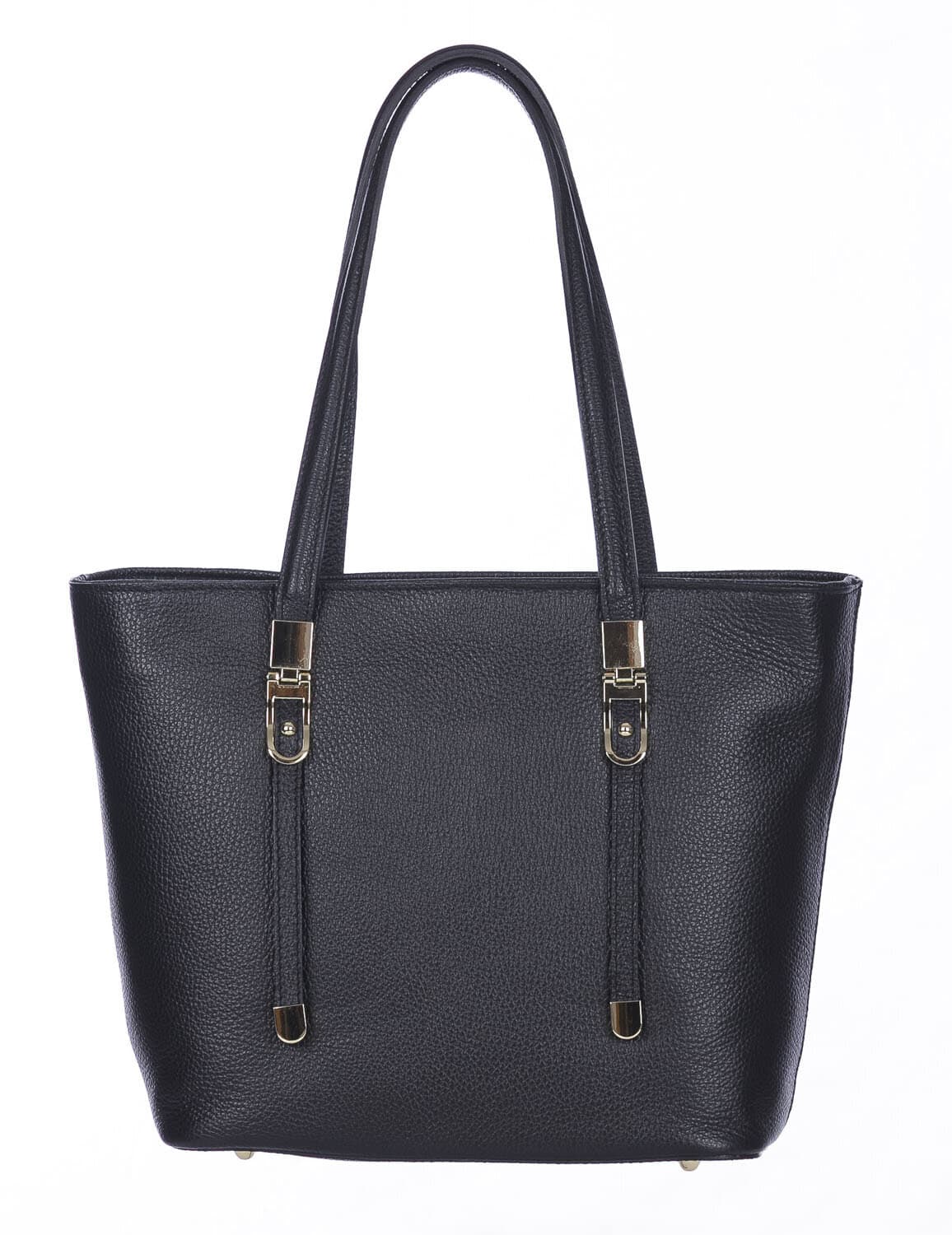 Borsa donna MONIA a spalla in vera pelle rigida martellata, colore NERO, CHIAROSCURO, Made in Italy