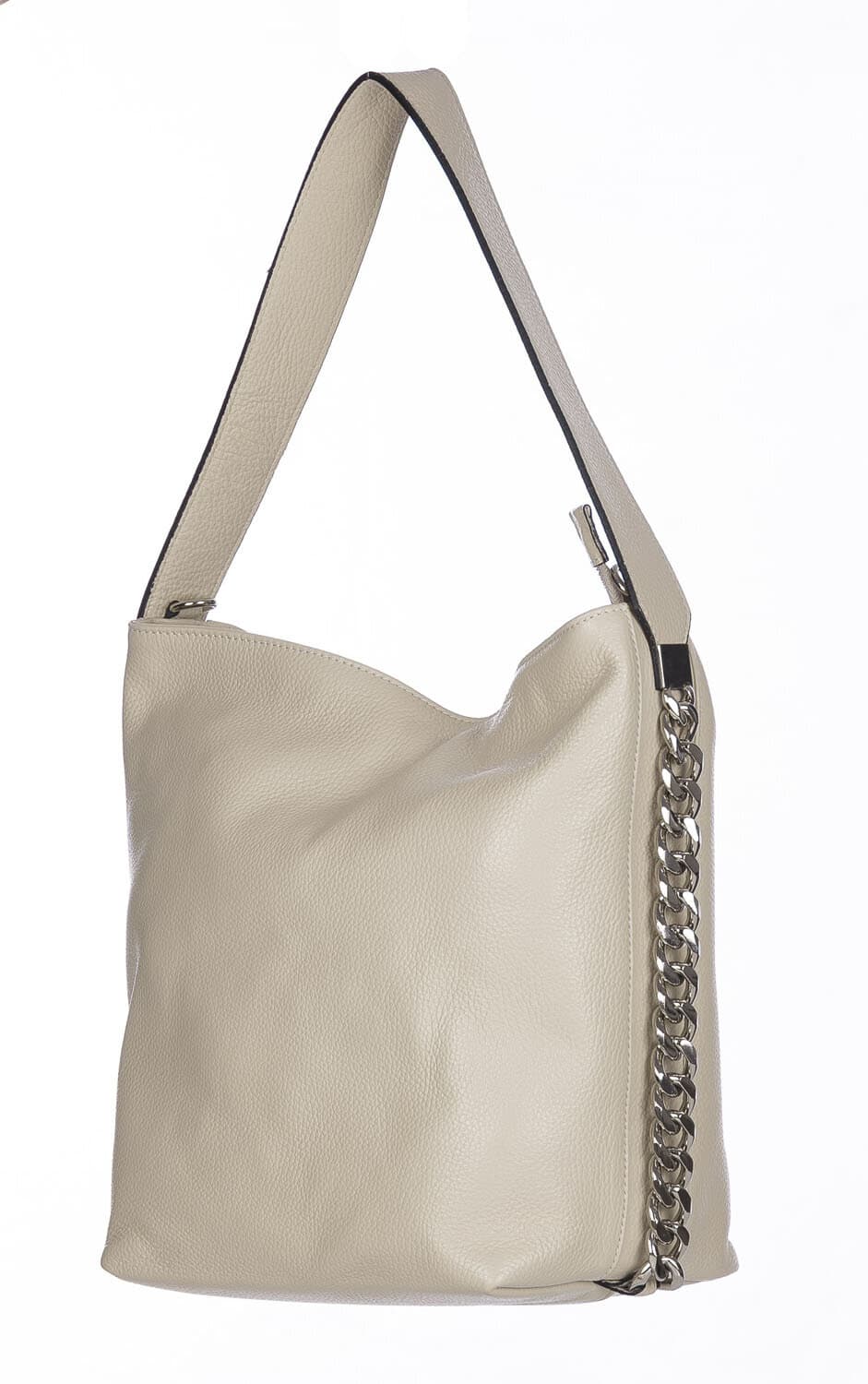Borsa a spalla donna CLELIA in vera pelle morbida martellata, colore ROSA, CHIAROSCURO, Made in Italy