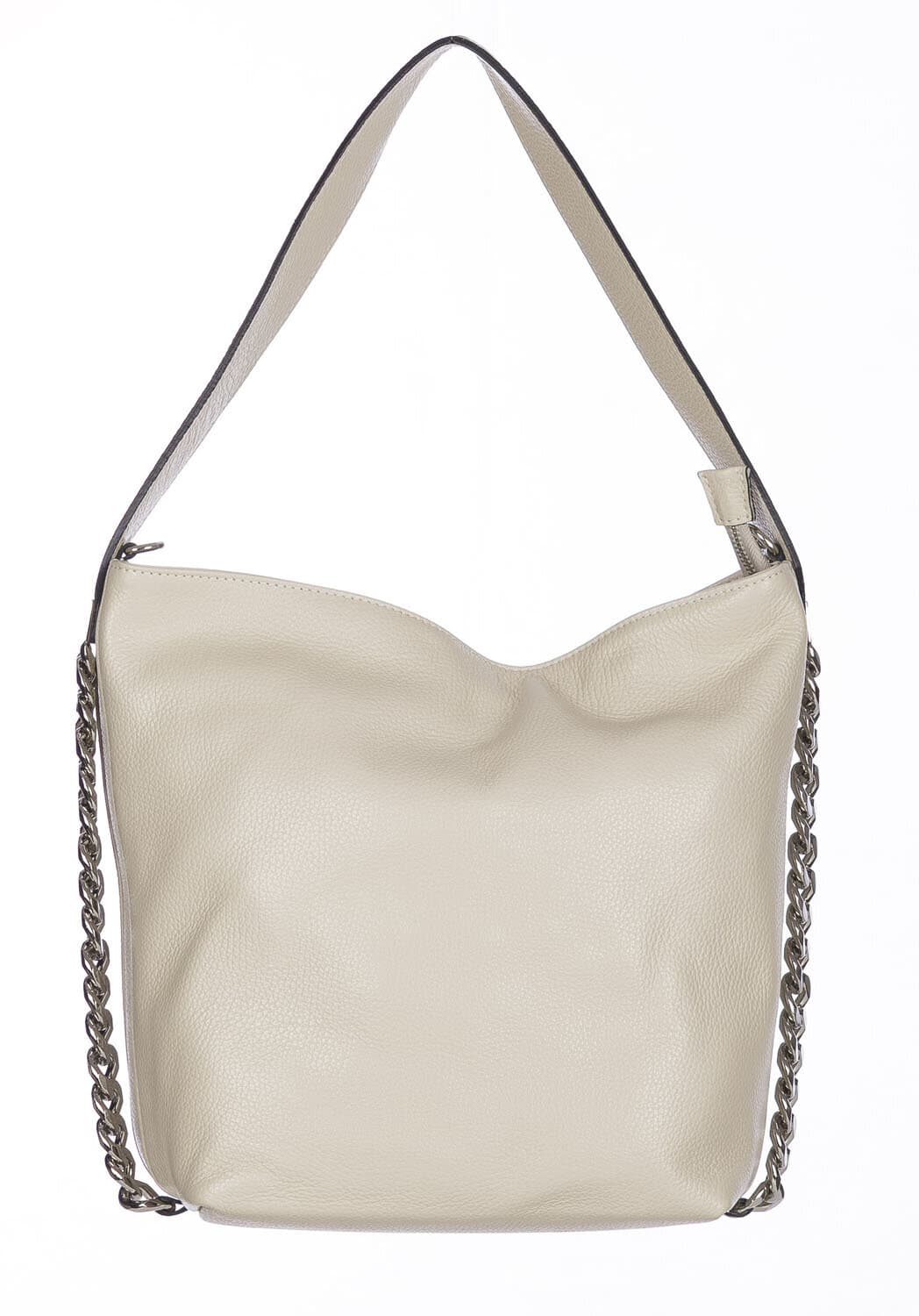 Borsa a spalla donna CLELIA in vera pelle morbida martellata, colore ROSA, CHIAROSCURO, Made in Italy