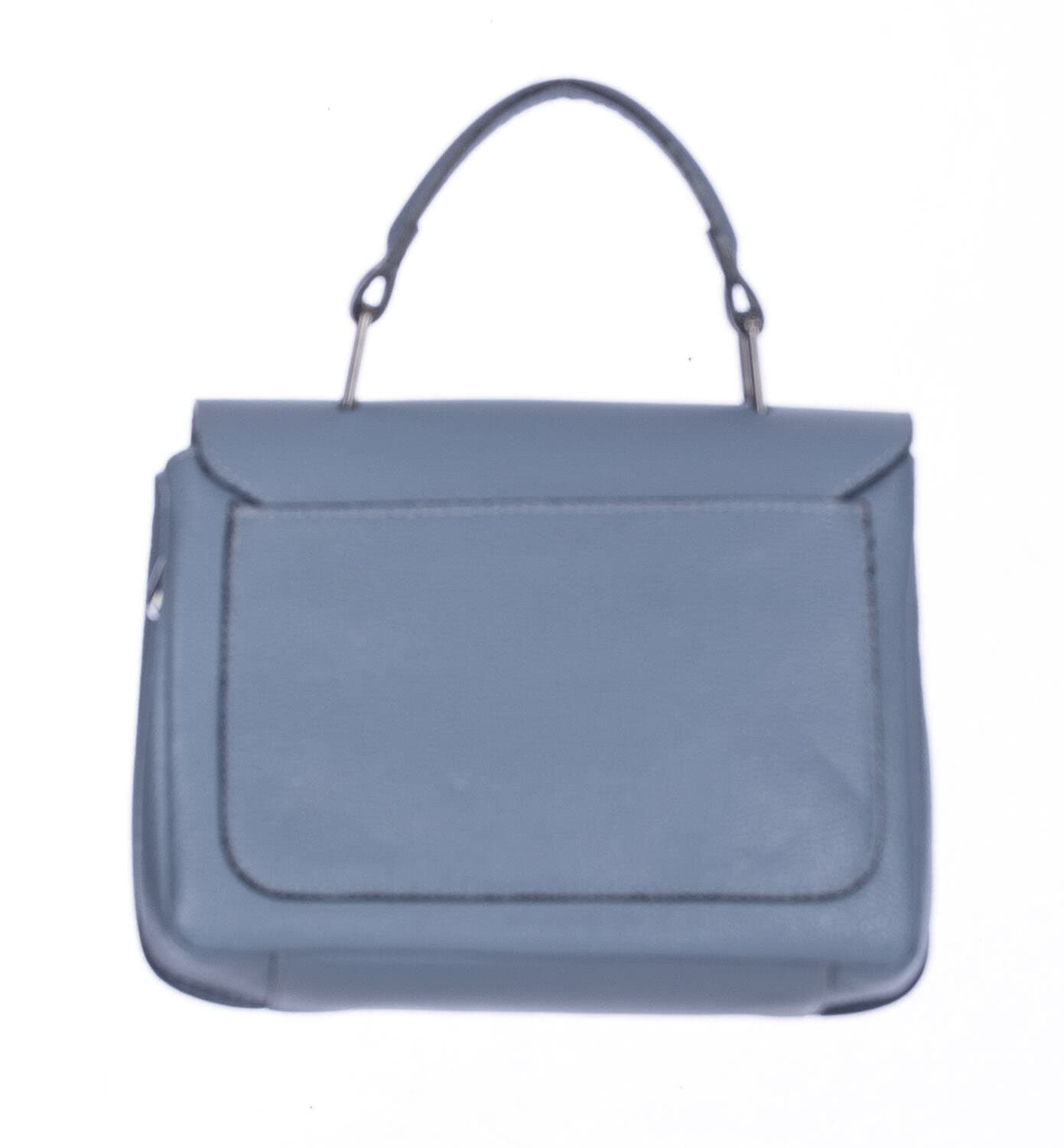 Borsa a mano donna EVELIN, in vera pelle di cervo, colore AZZURRO, CHIAROSCURO, Made in Italy