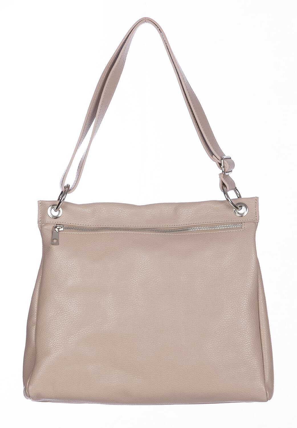 Borsa a spalla EMMA, in vera pelle morbida martellata, colore ROSA, CHIAROSCURO, Made in Italy