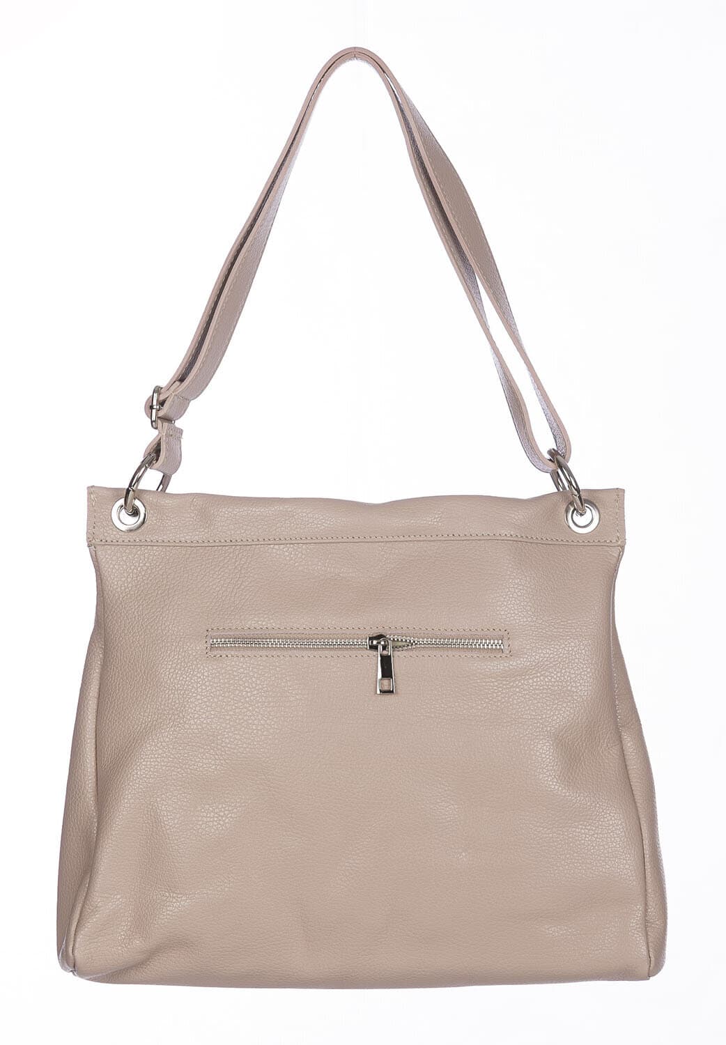 Borsa a spalla EMMA, in vera pelle morbida martellata, colore ROSA, CHIAROSCURO, Made in Italy