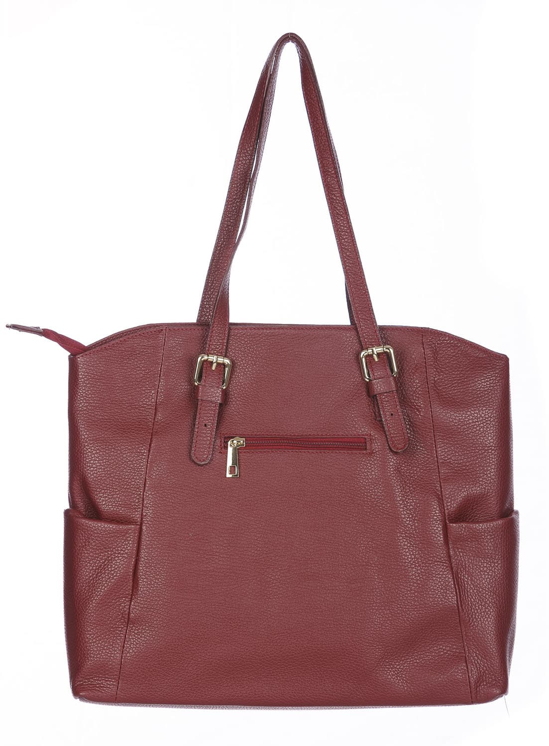 Borsa a spalla donna CLERY, in vera pelle morbida martellata, colore ROSSO, CHIARO SCURO, Made in Italy