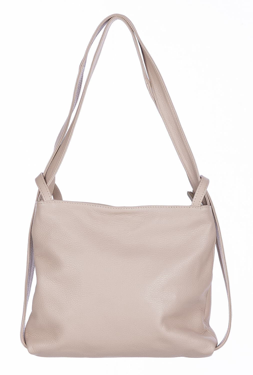 Borsa zaino donnBorsa zaino donna OLIVIA, in vera pelle morbida martellata, colore BEIGE, CHIAROSCURO, Made in Italya OLIVIA, in vera pelle morbida martellata, colore ROSA CHIARO, CHIAROSCURO, Made in Italy