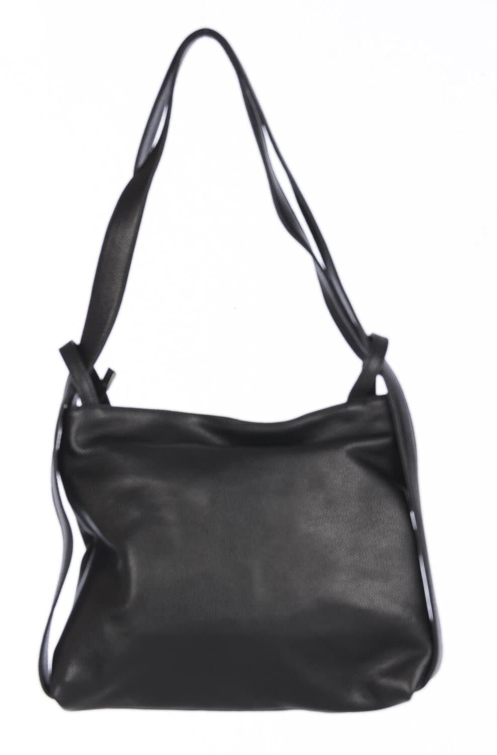 Borsa zaino donna OLIVIA, in vera pelle morbida martellata, colore NERO, CHIAROSCURO, Made in Italy
