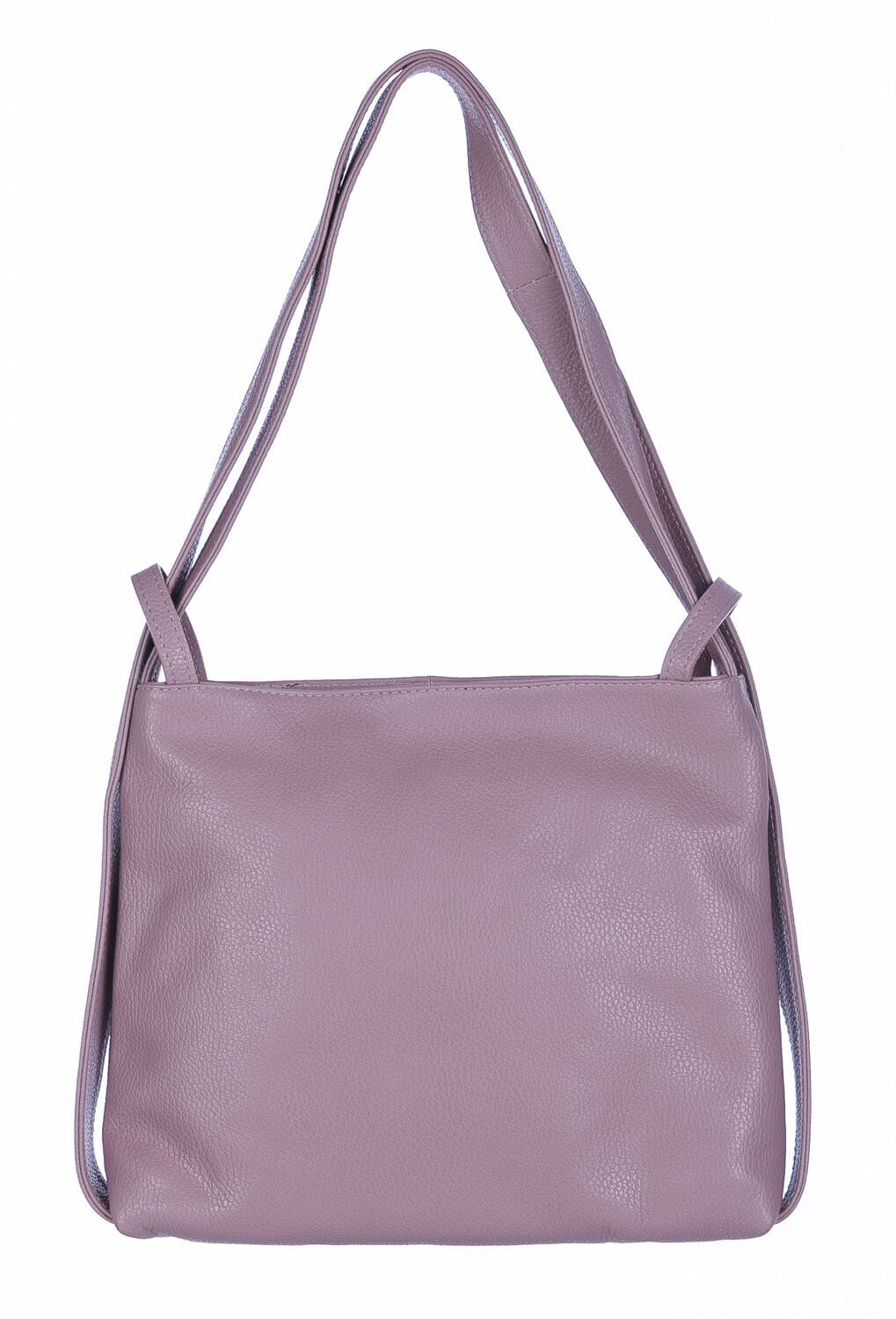 Borsa zaino donna OLIVIA, in vera pelle morbida martellata, colore ROSA, CHIAROSCURO, Made in Italy