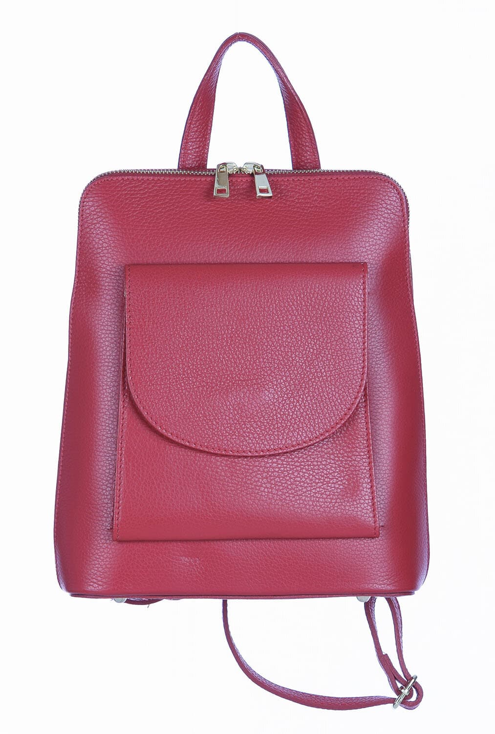 Borsa zaino donna MONTE ADAMELLO, in vera pelle morbida, colore ROSSO, CHIARO SCURO, Made in Italy