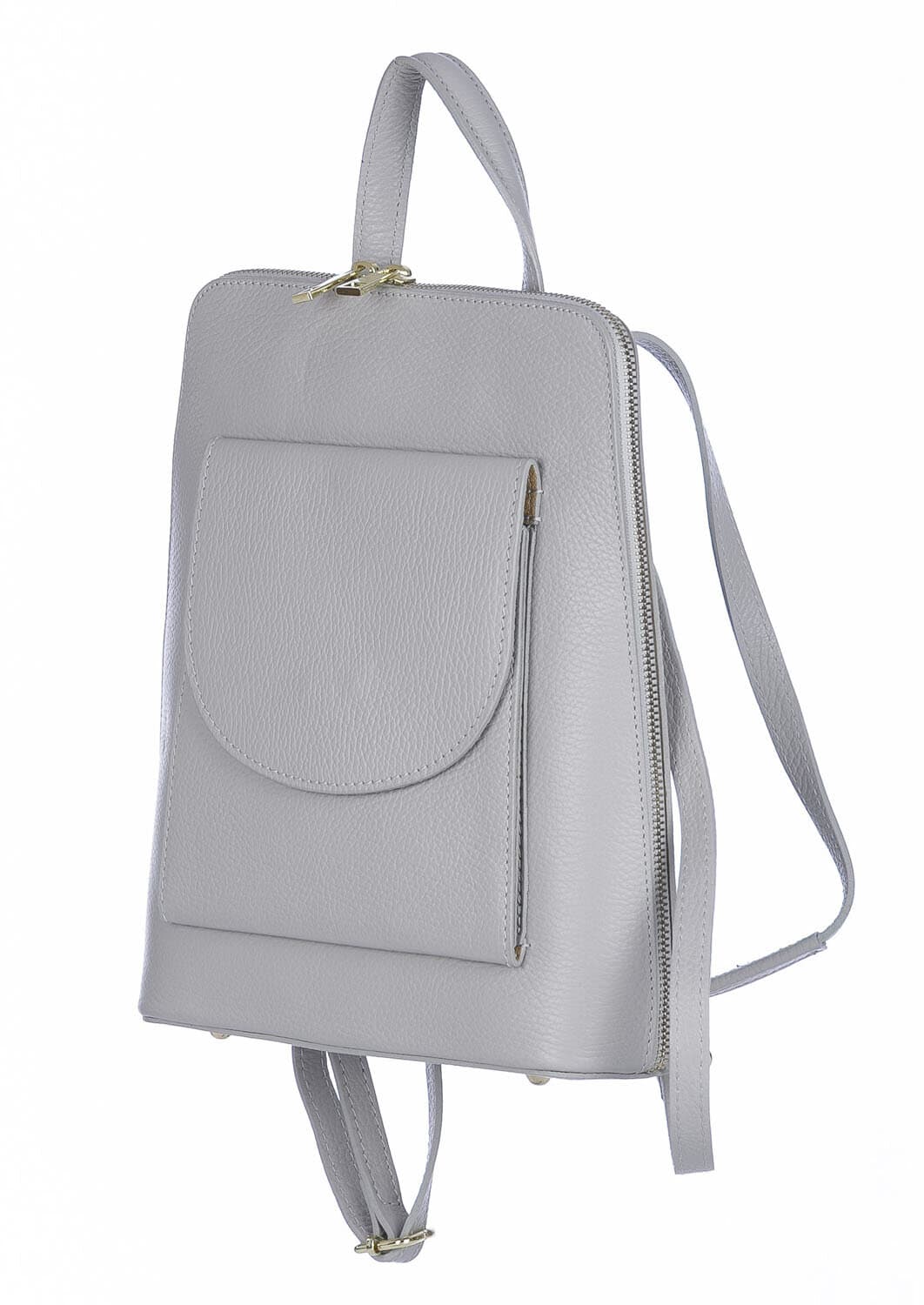 Borsa zaino donna MONTE ADAMELLO, in vera pelle morbida, colore BIANCO, CHIARO SCURO, Made in Italy