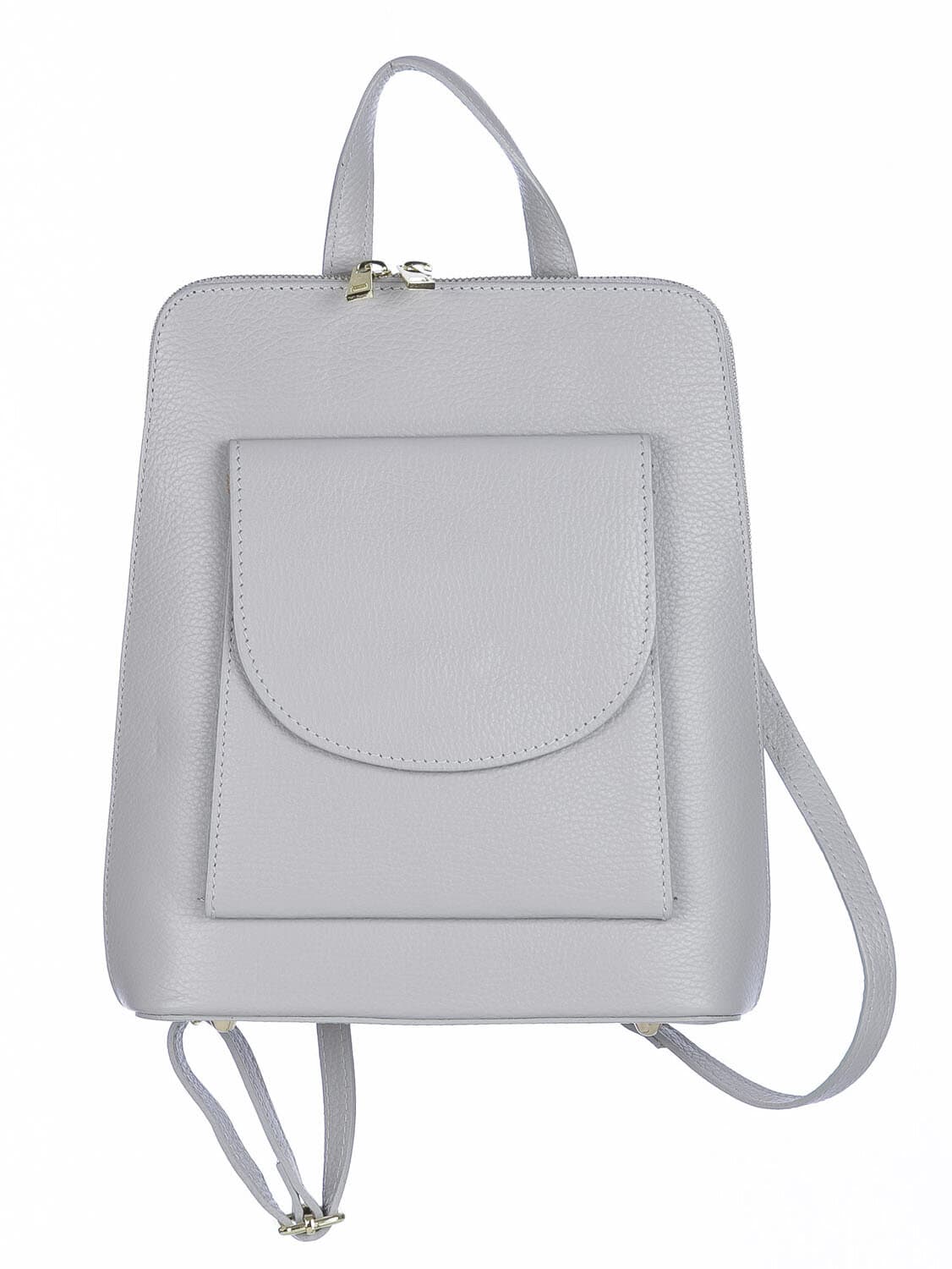 Borsa zaino donna MONTE ADAMELLO, in vera pelle morbida, colore BIANCO, CHIARO SCURO, Made in Italy