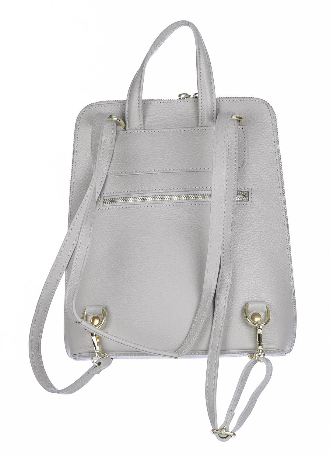 Borsa zaino donna MONTE ADAMELLO, in vera pelle morbida, colore BIANCO, CHIARO SCURO, Made in Italy