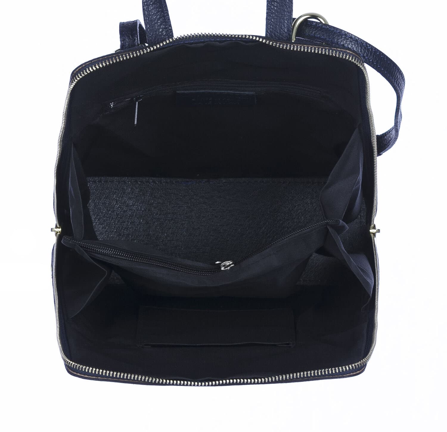 Borsa zaino donna MONTE ADAMELLO, in vera pelle morbida, colore BLU SCURO, CHIARO SCURO, Made in Italy