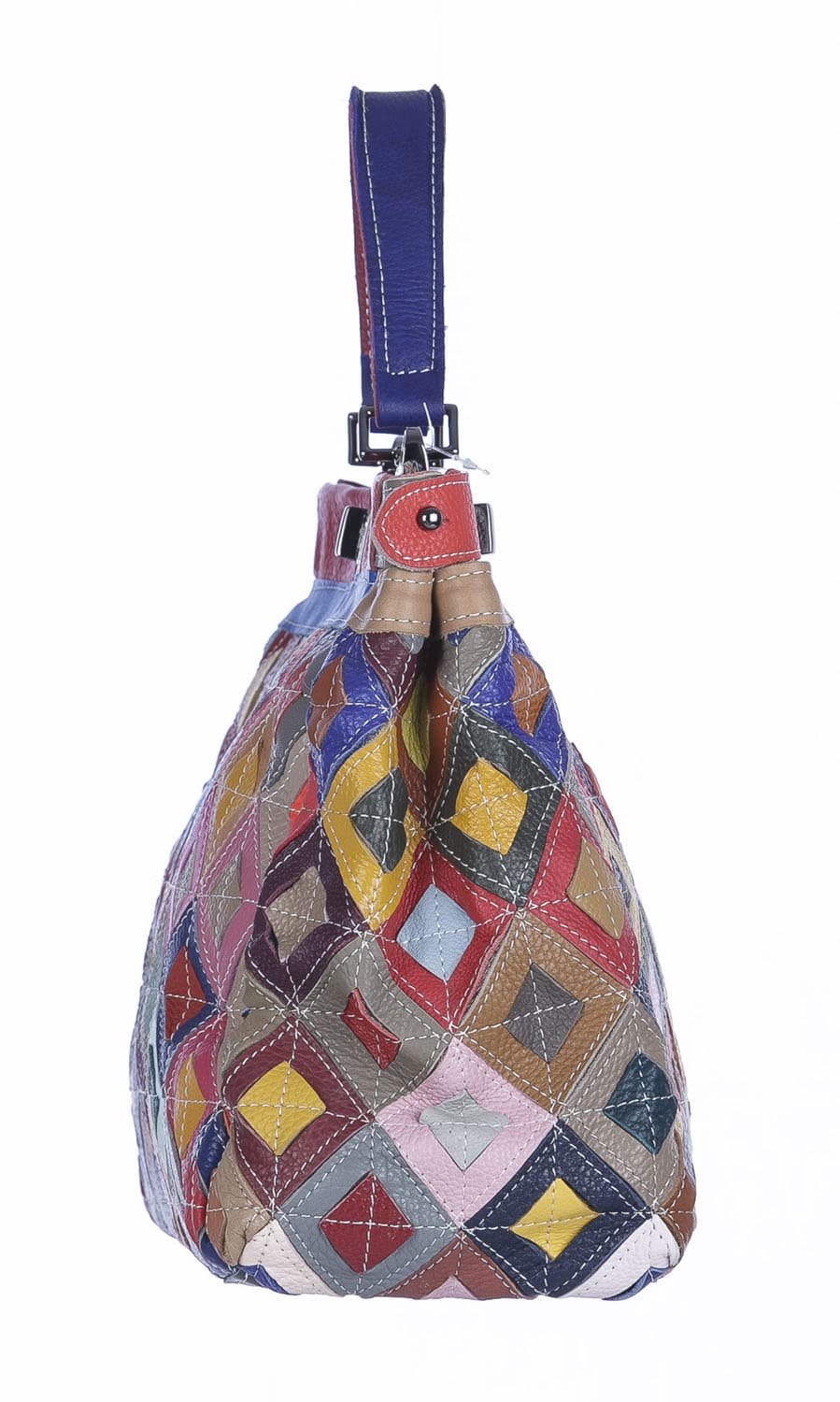 Borsa a mano donna ELIANA, in vera pelle morbida sauvage, multicolore, ARIANNA DINI, Made in Italy