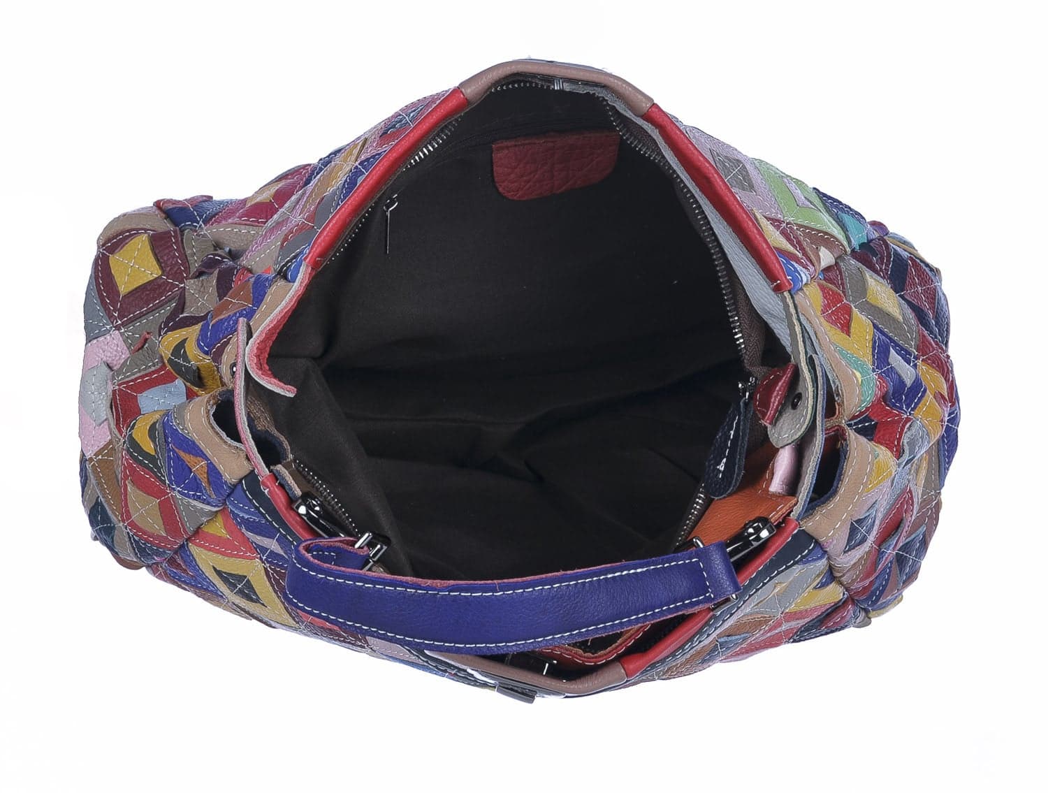 Borsa a mano donna ELIANA, in vera pelle morbida sauvage, multicolore, ARIANNA DINI, Made in Italy