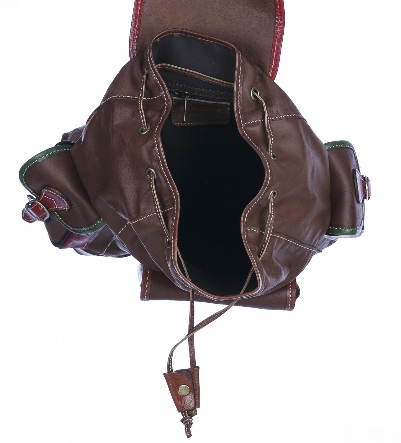 Borsa zaino donna MONTE FALTERONA, in vera pelle sauvage, MULTICOLORE, CHIAROSCURO, Made in Italy.