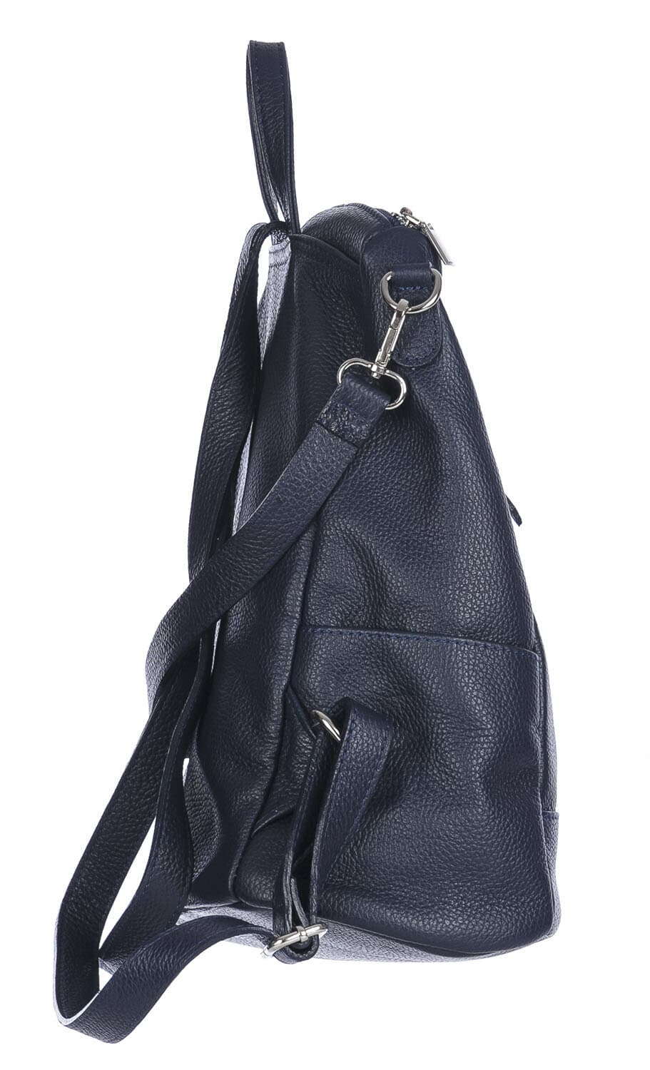 Borsa zaino donna MONTE STREGA in vera pelle martellata, colore BLU SCURO, CHIAROSCURO,Made in Italy
