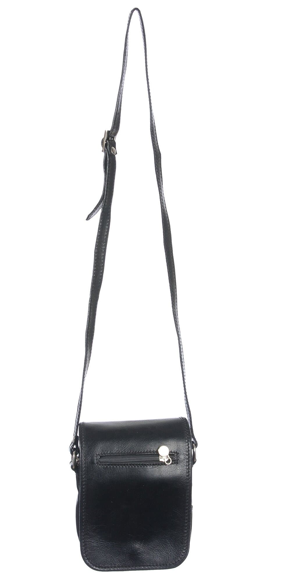 Borsa tracolla uomo in vera pelle morbida LORENZO, colore NERO, MADE IN ITALY