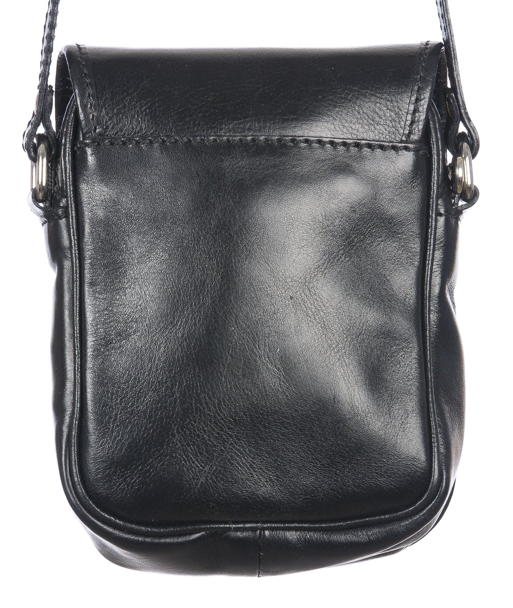 Borsa tracolla uomo in vera pelle morbida LORENZO, colore NERO, MADE IN ITALY