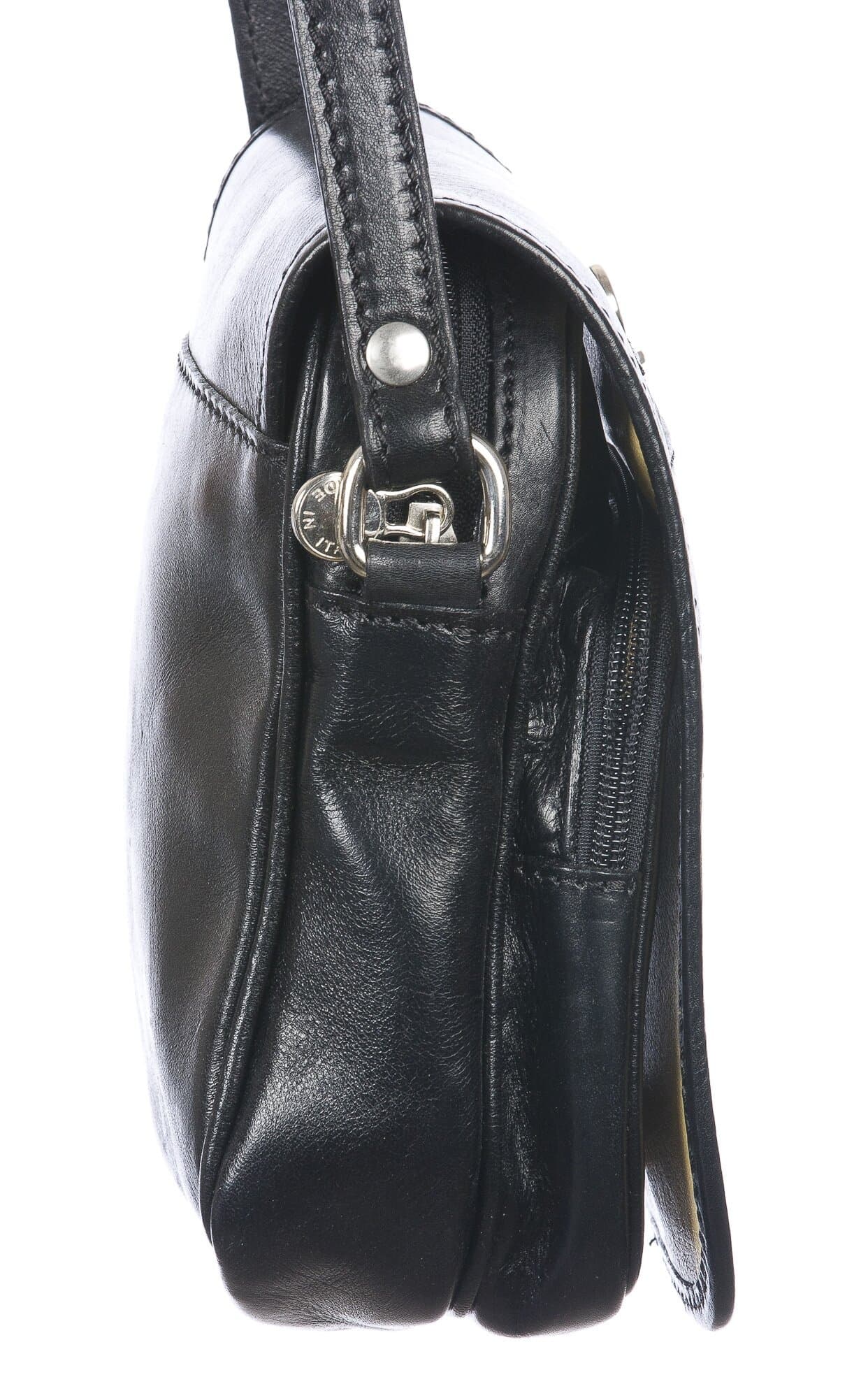 Borsa tracolla uomo in vera pelle morbida LORENZO, colore NERO, MADE IN ITALY