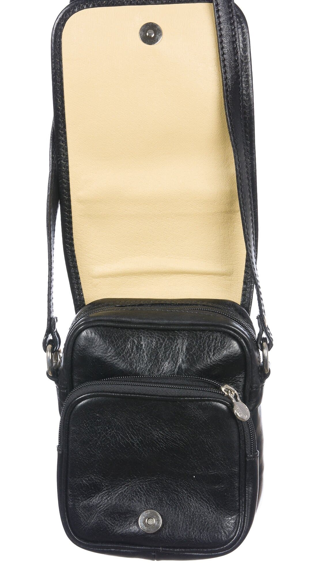 Borsa tracolla uomo in vera pelle morbida LORENZO, colore NERO, MADE IN ITALY