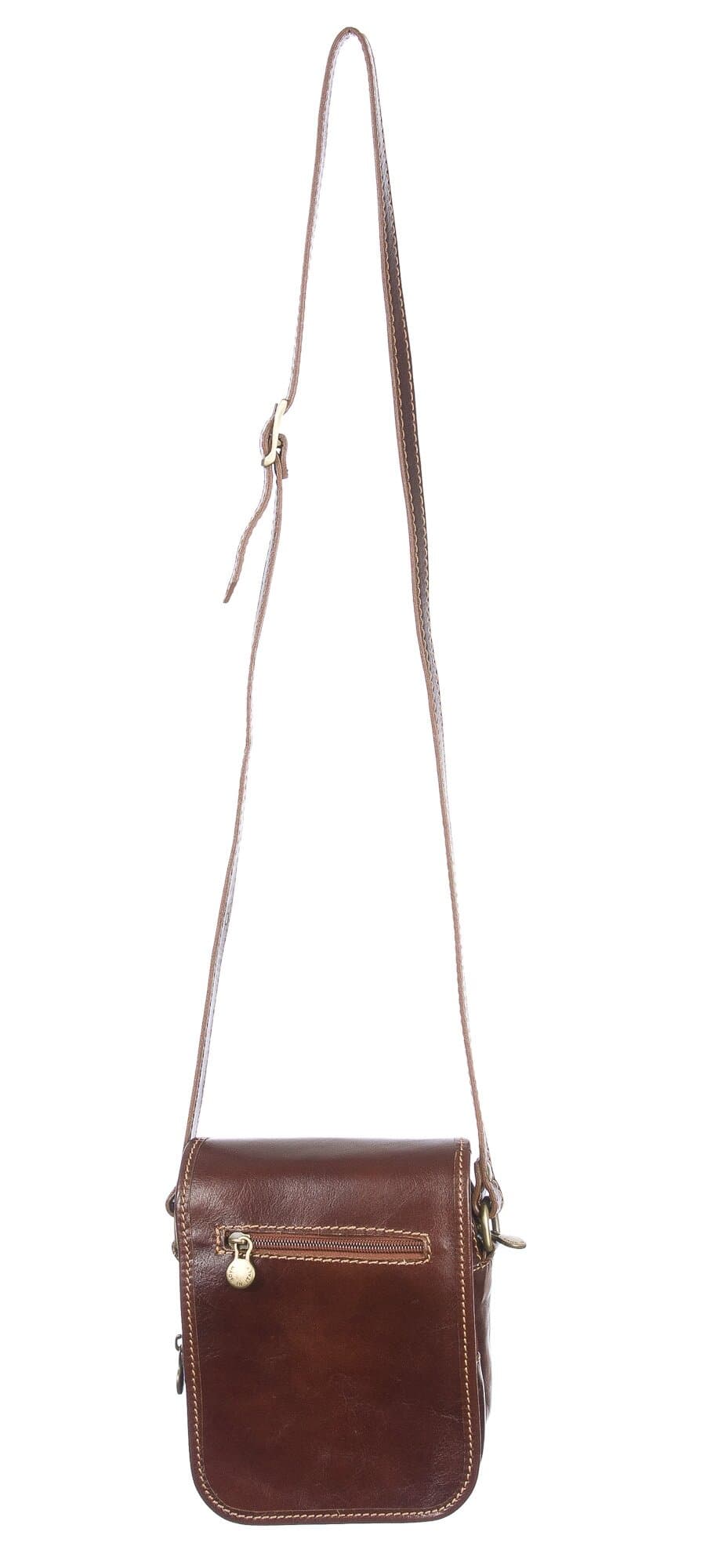 Borsa tracolla uomo in vera pelle morbida LORENZO, colore MARRONE, MADE IN ITALY