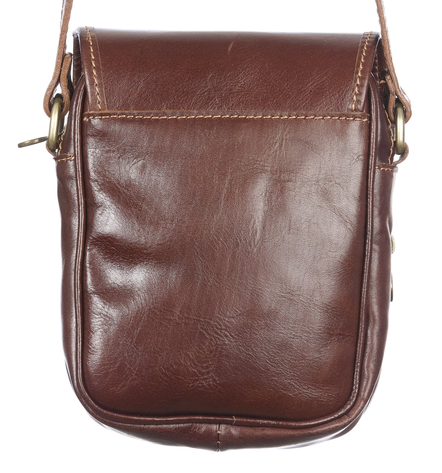 Borsa tracolla uomo in vera pelle morbida LORENZO, colore MARRONE, MADE IN ITALY