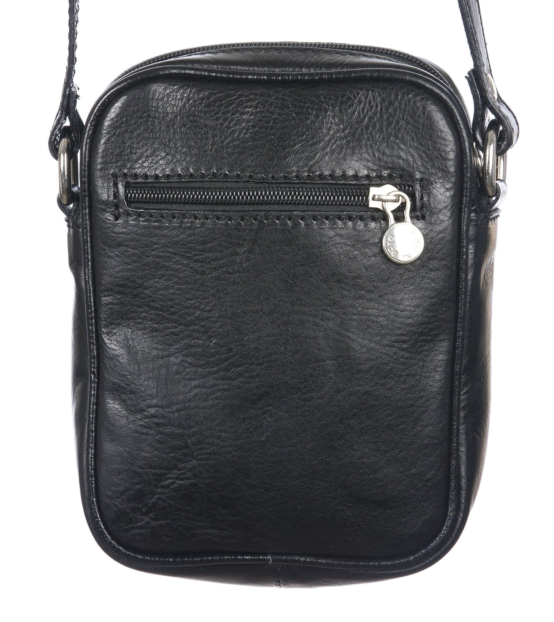 Borsa tracolla uomo in vera pelle morbida AMLETO, colore NERO, MADE IN ITALY