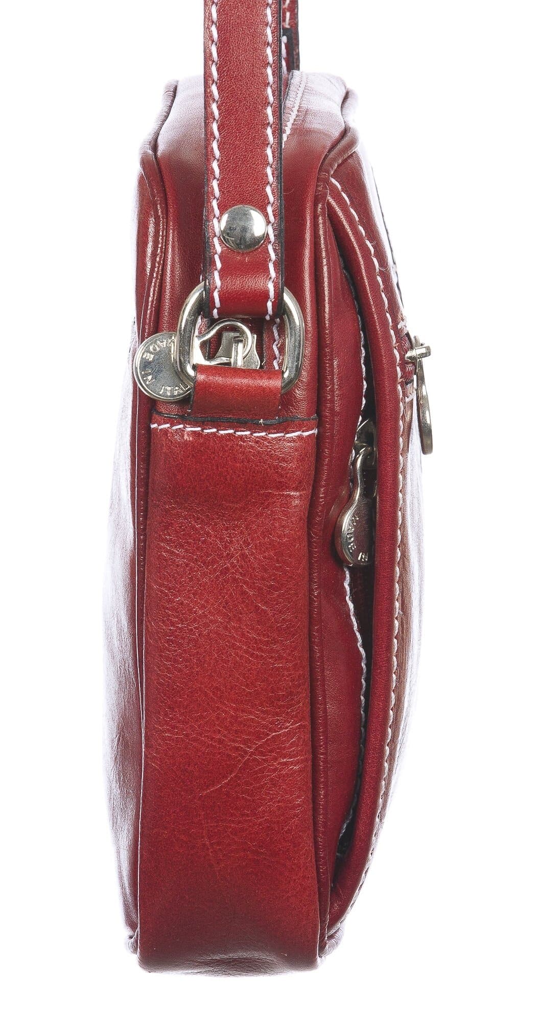 Borsa tracolla uomo in vera pelle morbida AMLETO, colore ROSSO, MADE IN ITALY