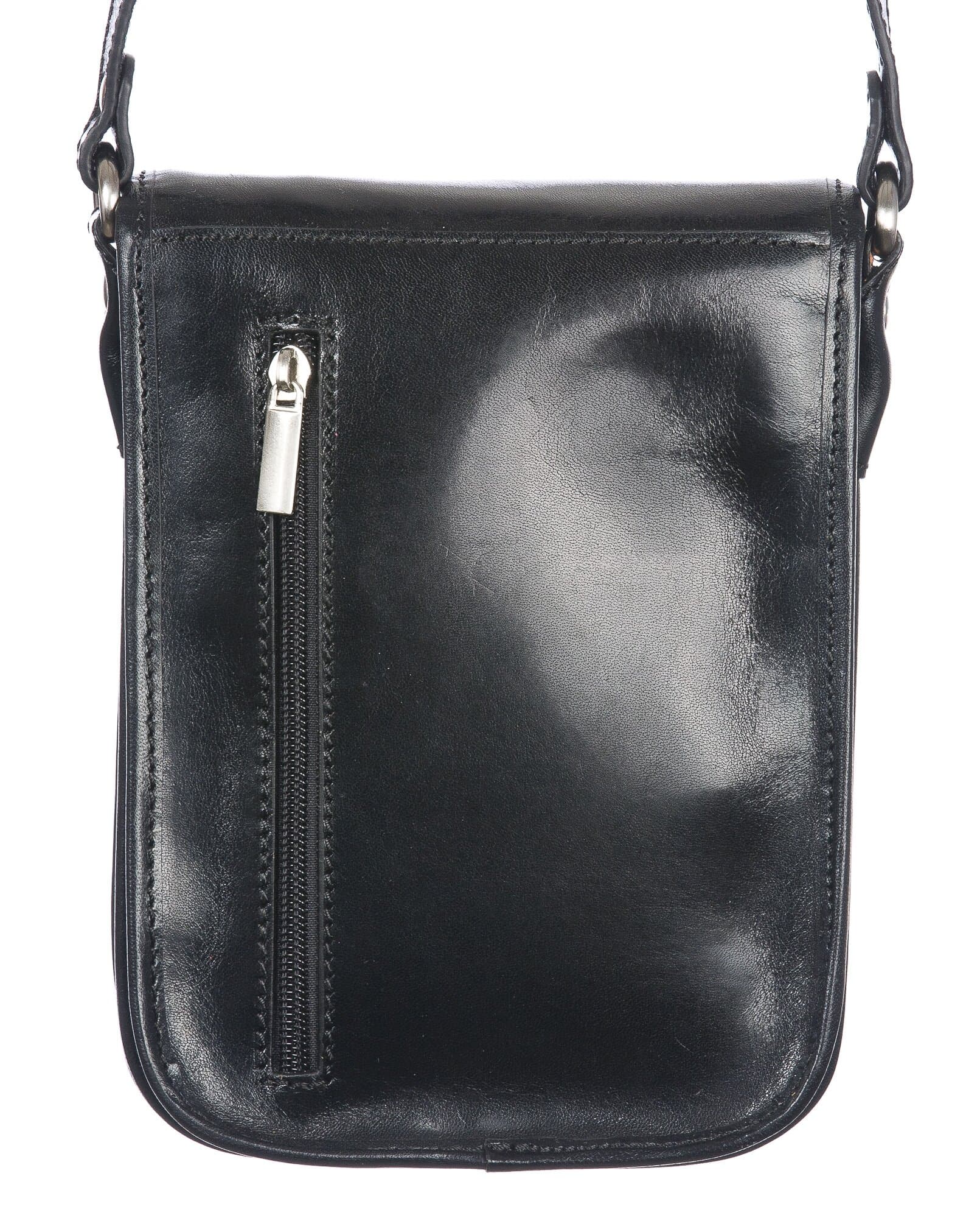 Borsa tracolla uomo in vera pelle morbida DONATO, colore NERO, MADE IN ITALY
