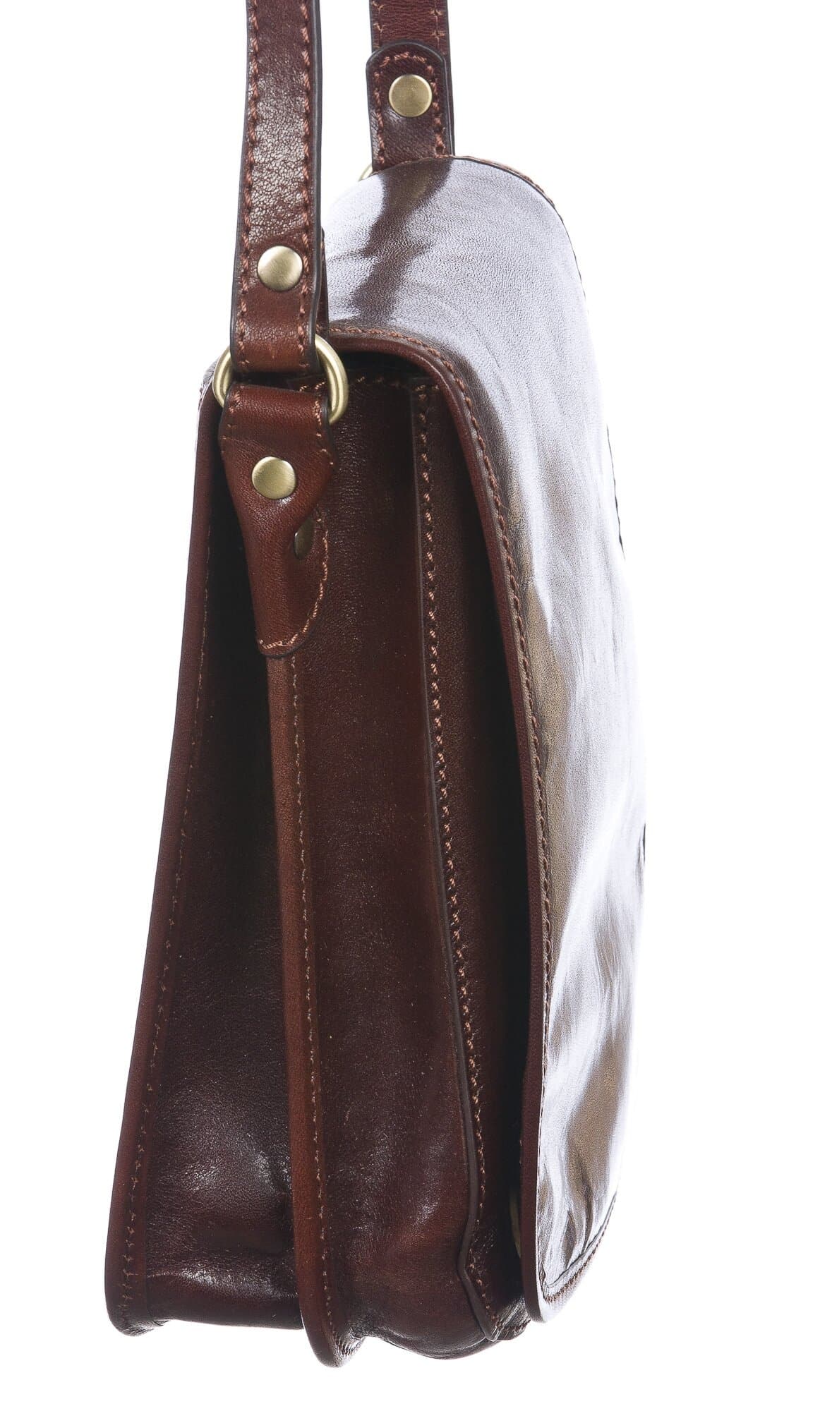Borsa tracolla uomo in vera pelle morbida DONATO, colore TESTA DI MORO, MADE IN ITALY