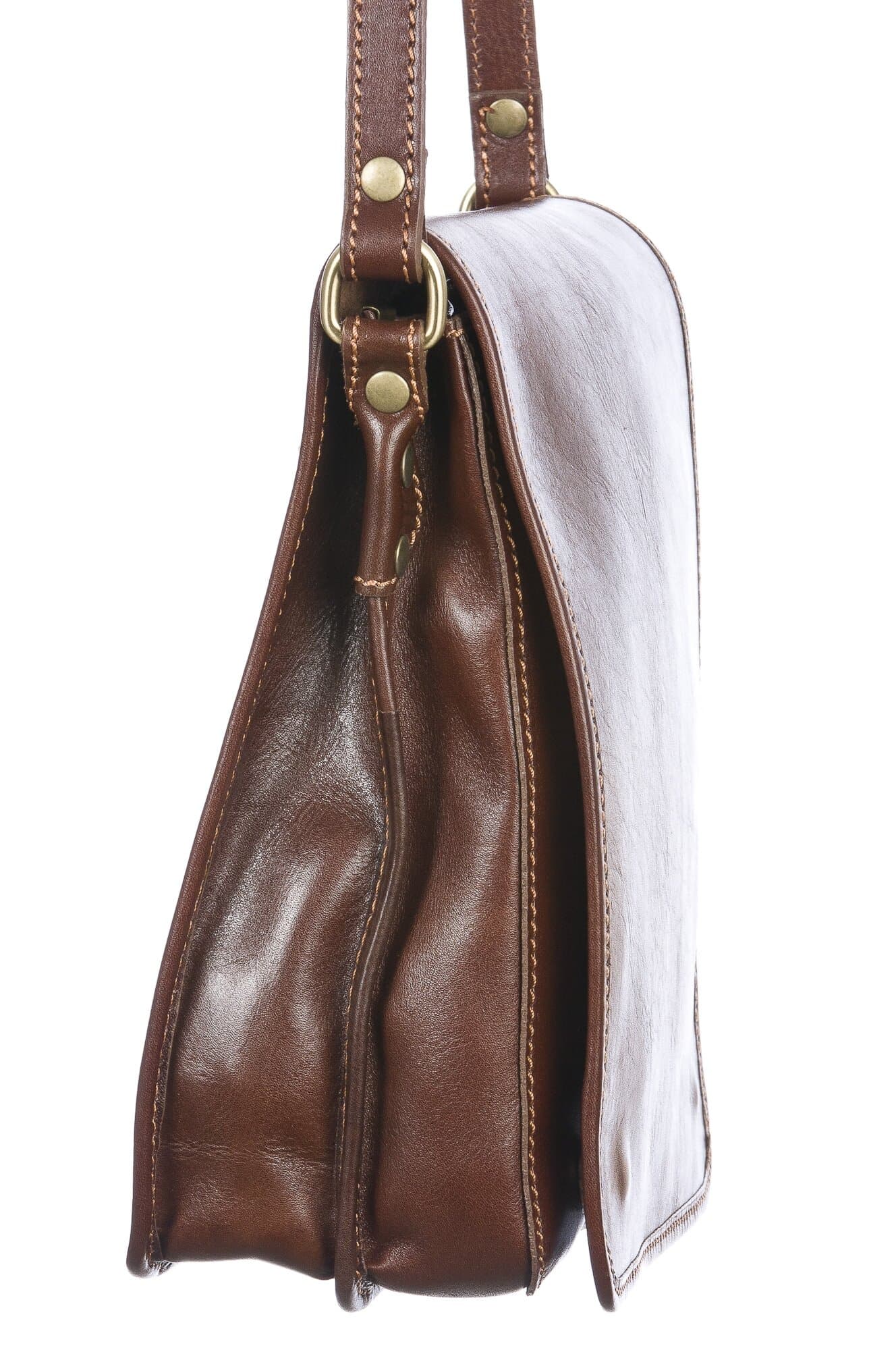 Borsa tracolla uomo in vera pelle morbida EDOARDO, colore TESTA DI MORO, MADE IN ITALY