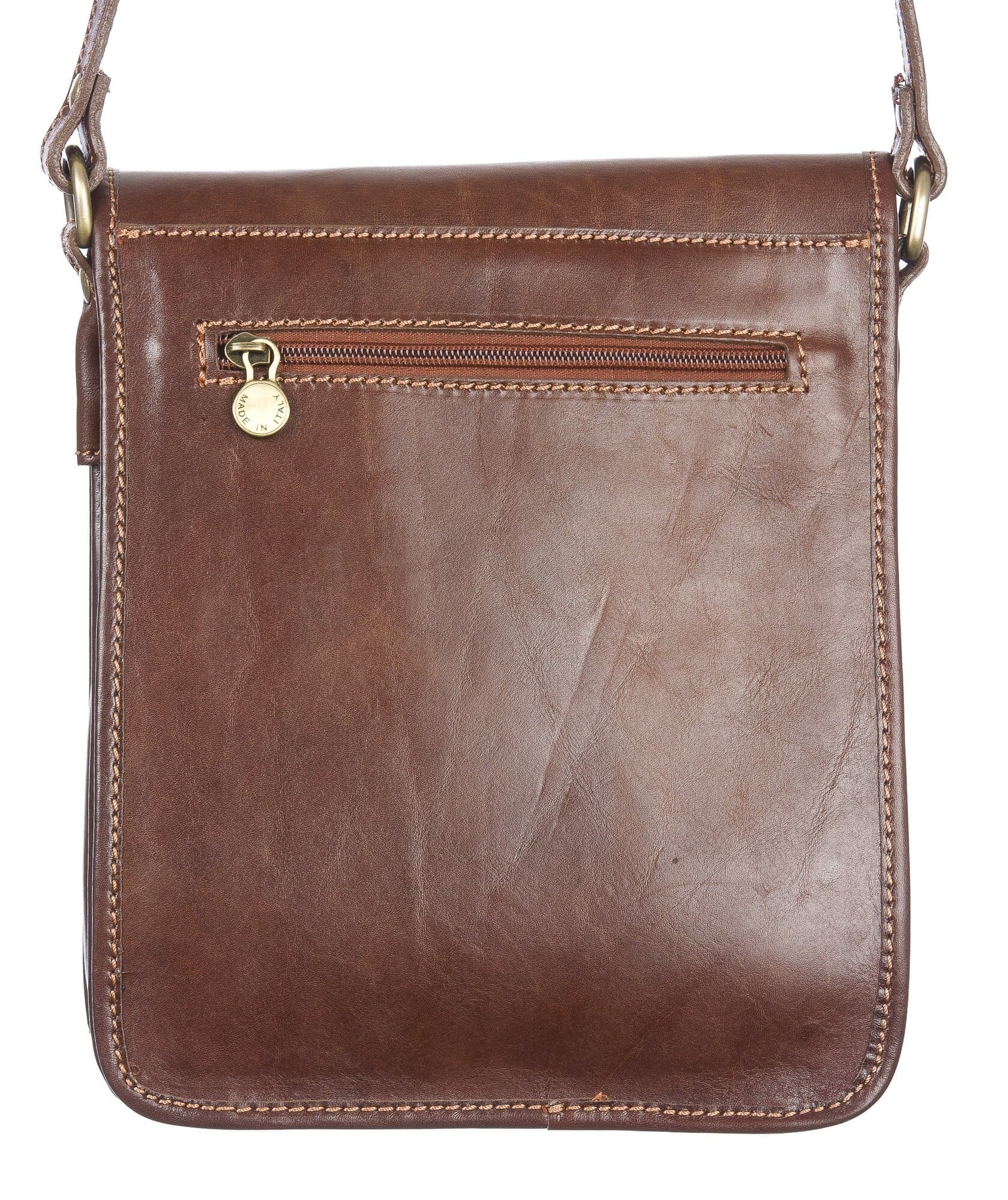 Borsa tracolla uomo in vera pelle morbida EDOARDO, colore TESTA DI MORO, MADE IN ITALY