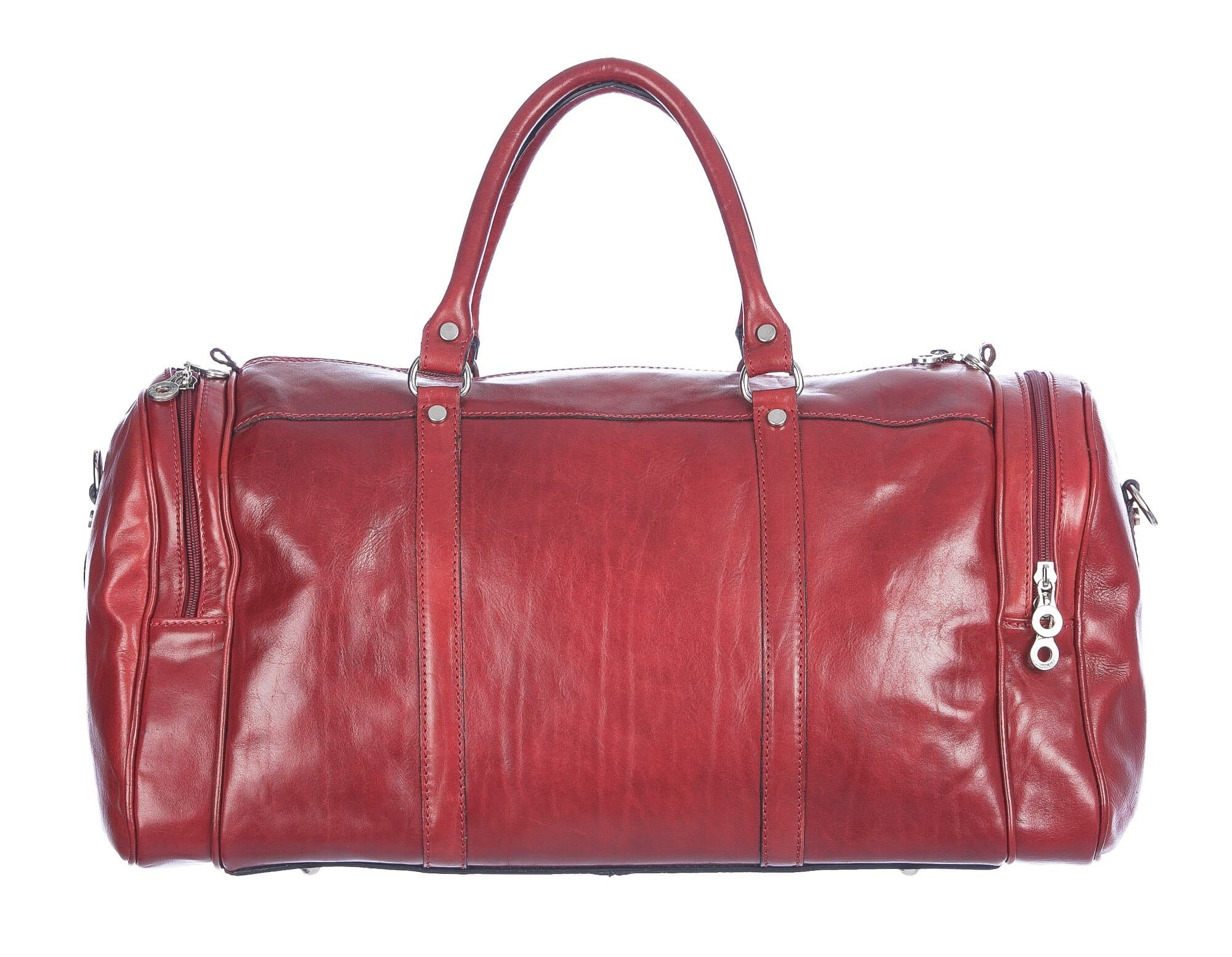 Borsone viaggio ADDA in vera pelle colore ROSSO, CHIAROSCURO