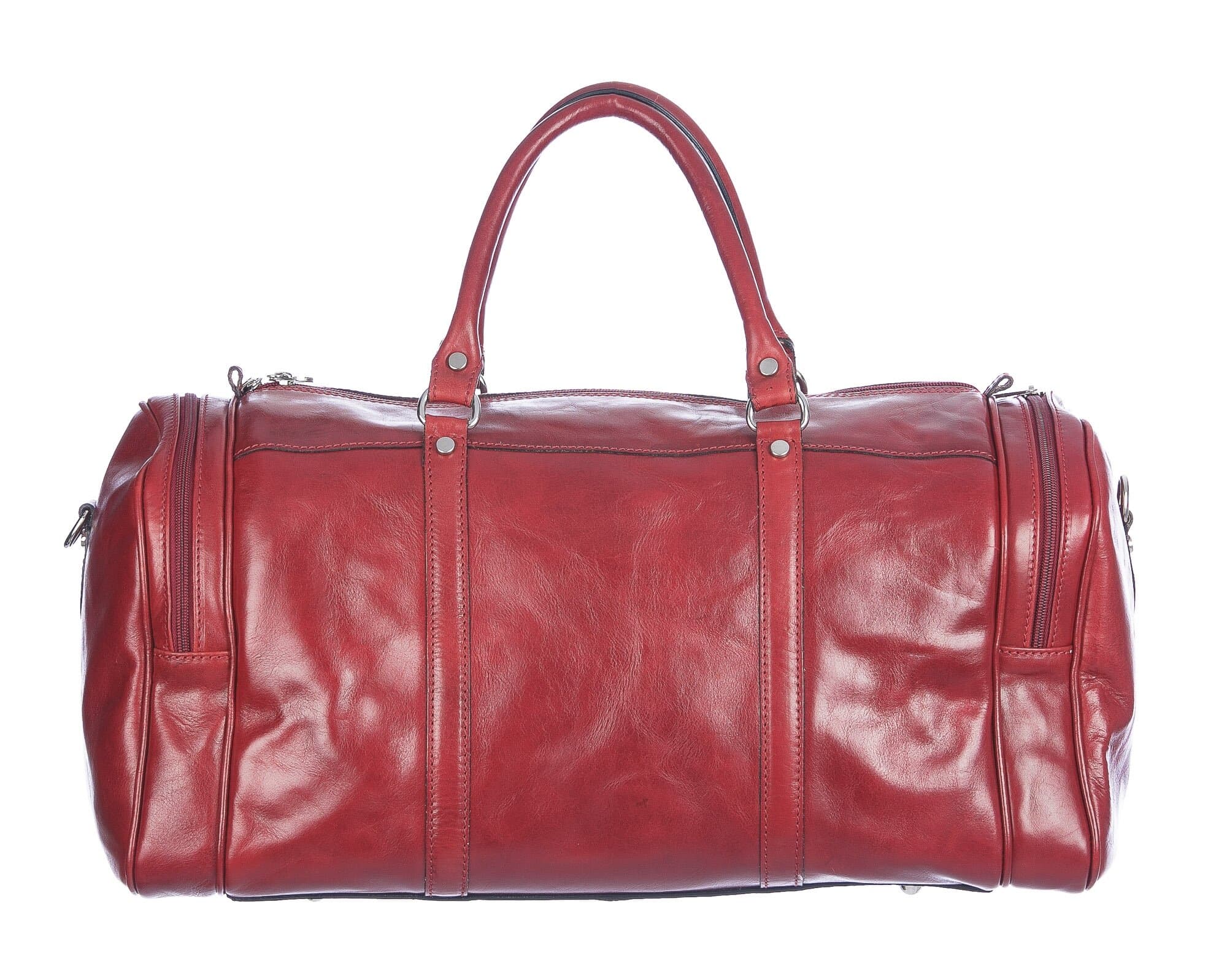 Borsone viaggio ADDA in vera pelle colore ROSSO, CHIAROSCURO