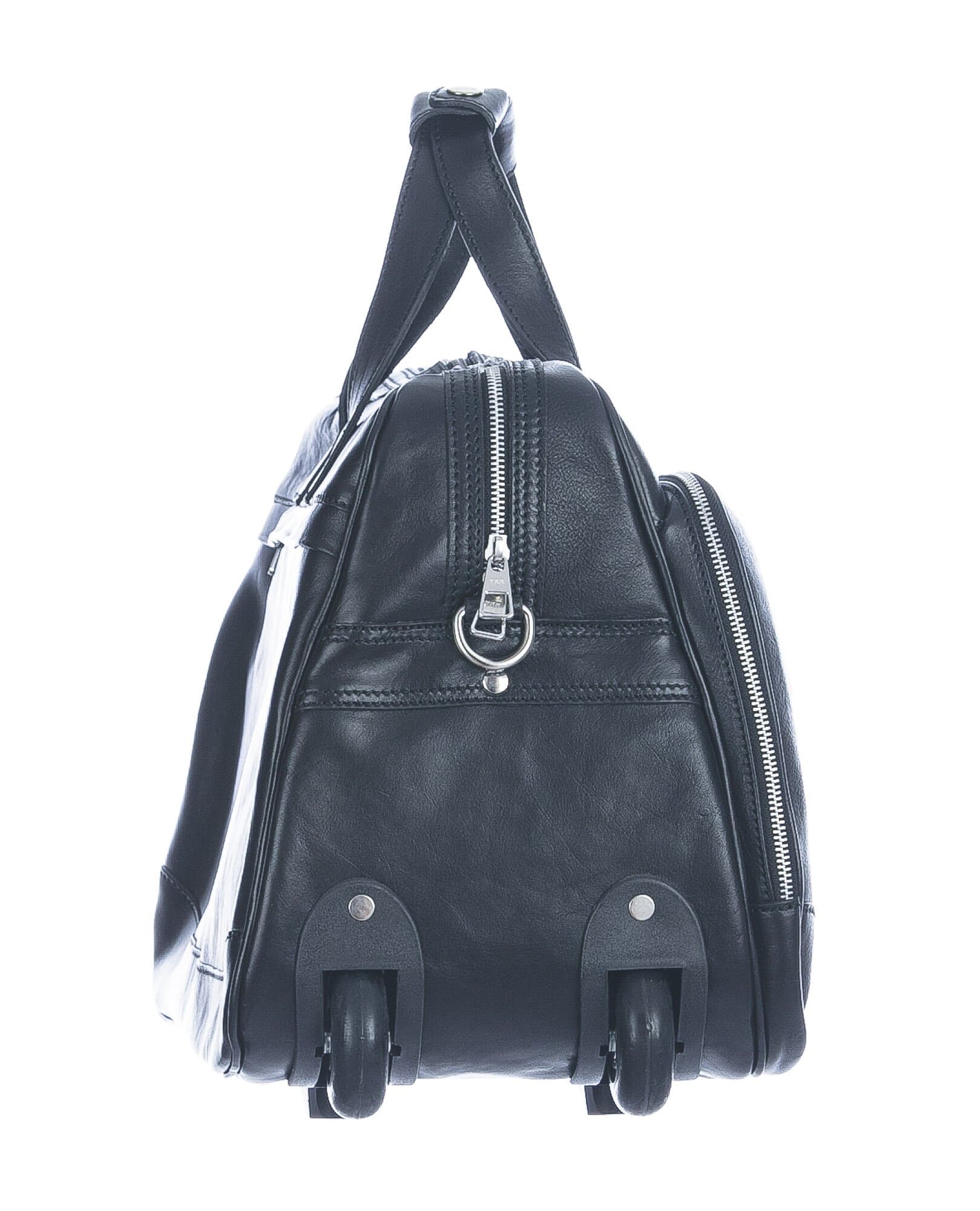 Borsone in vera pelle CHIAROSCURO mod. LAMBRO SMALL colore NERO 