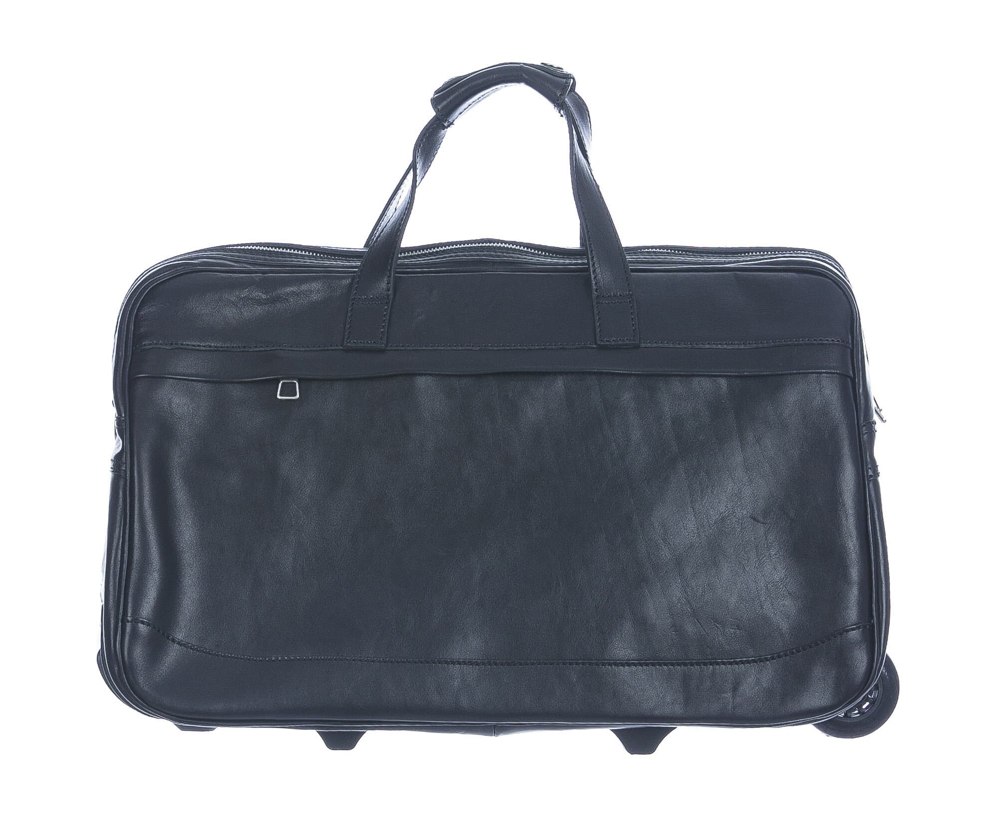 Borsone in vera pelle CHIAROSCURO mod. LAMBRO SMALL colore NERO Made in Italy.