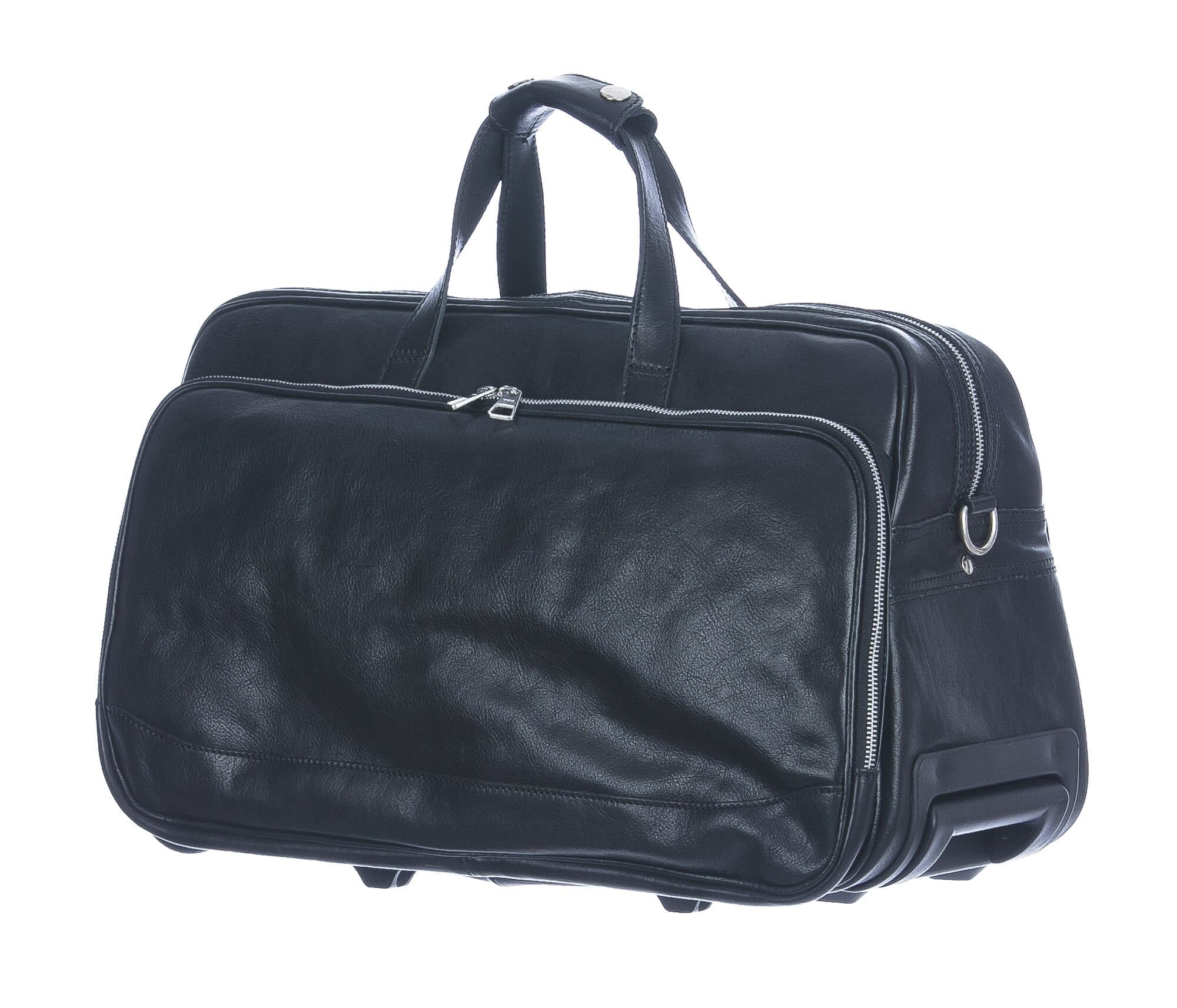 Borsone in vera pelle CHIAROSCURO mod. LAMBRO MAXI colore NERO Made in Italy.