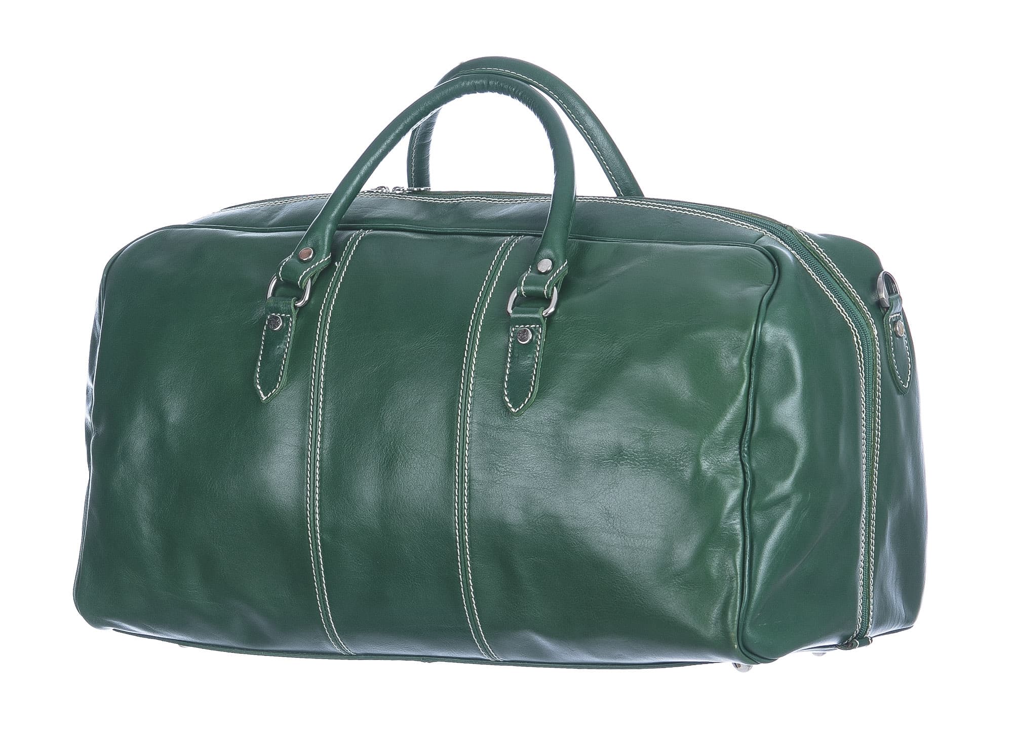 Borsone viaggio NILO MAXI in vera pelle colore VERDE