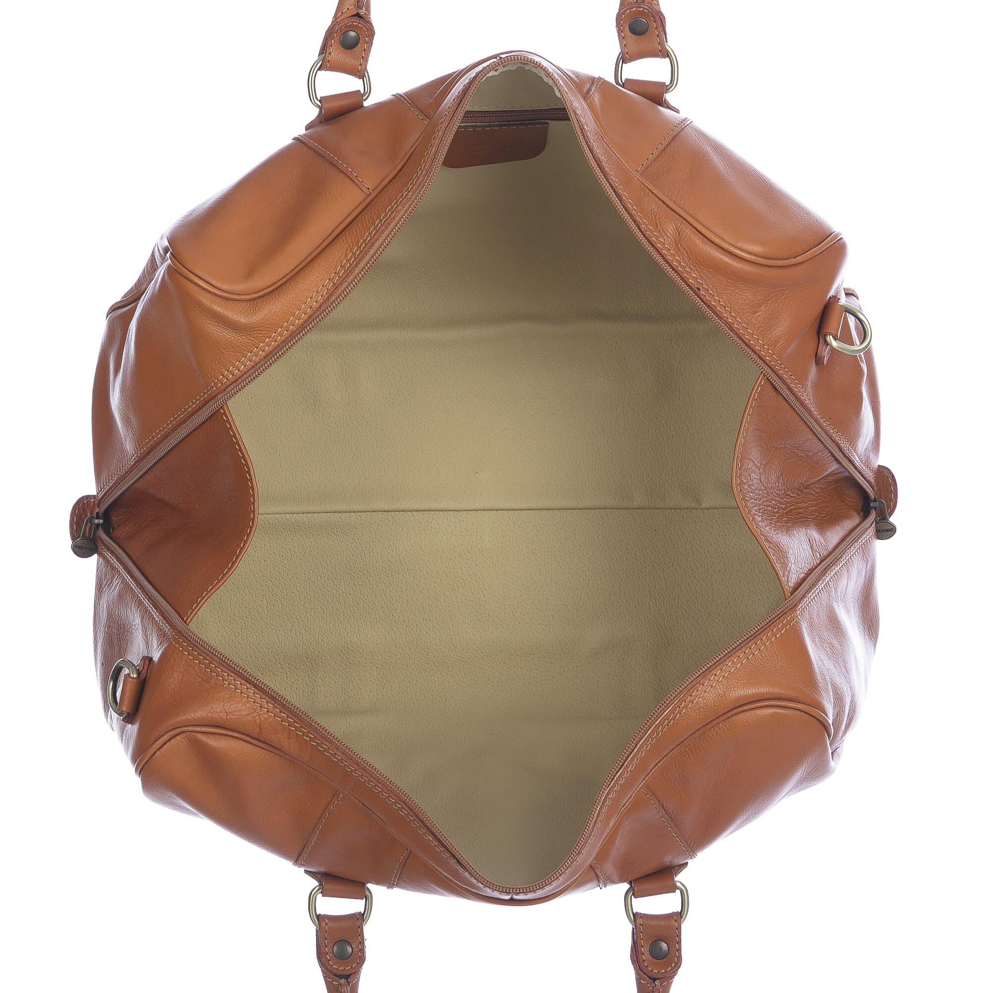 Borsa viaggio NILO BABY in vera pelle primo fiore, colore MIELE