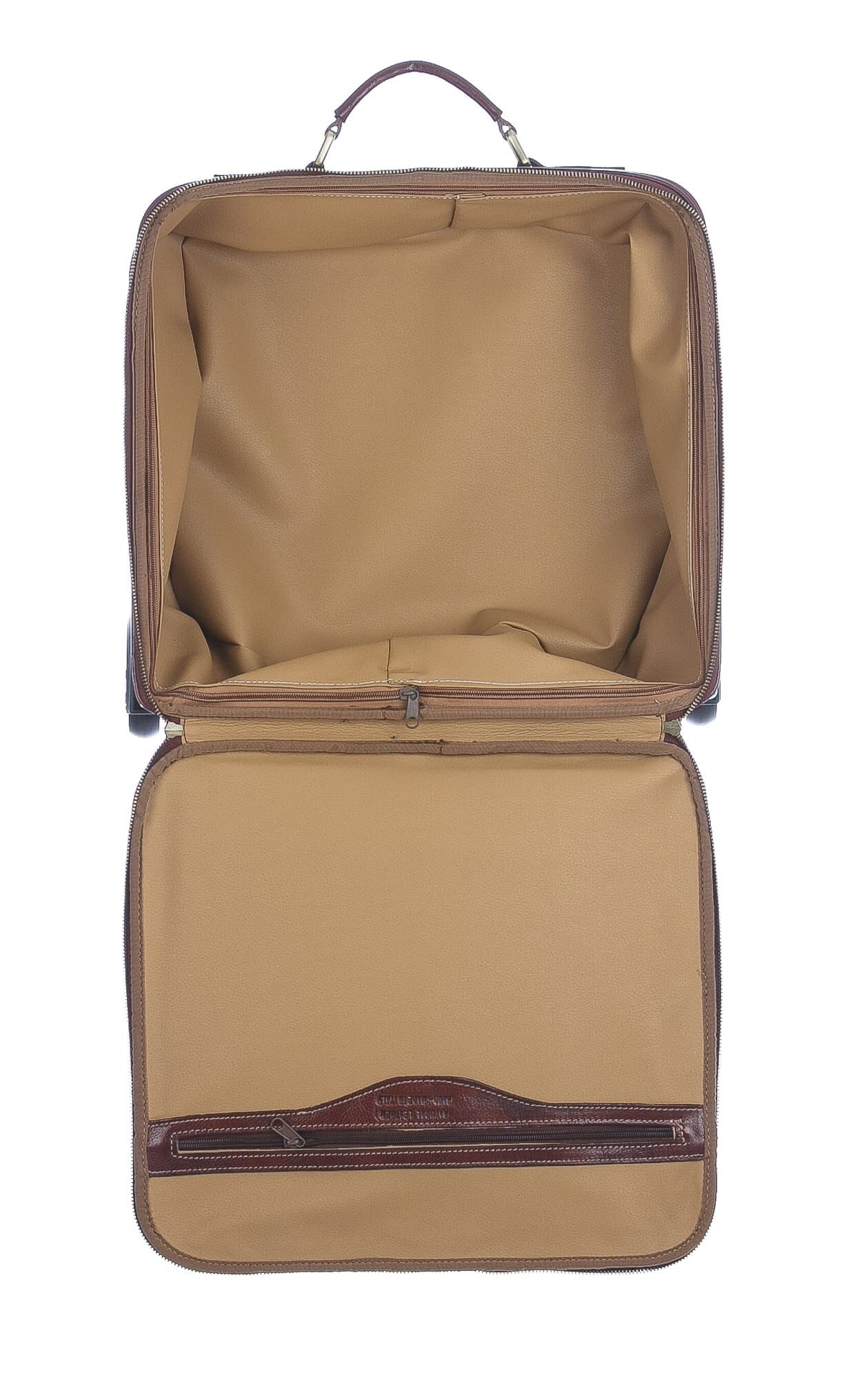 Borsa da viaggio PANARO in vera pelle primo fiore, TESTA DI MORO