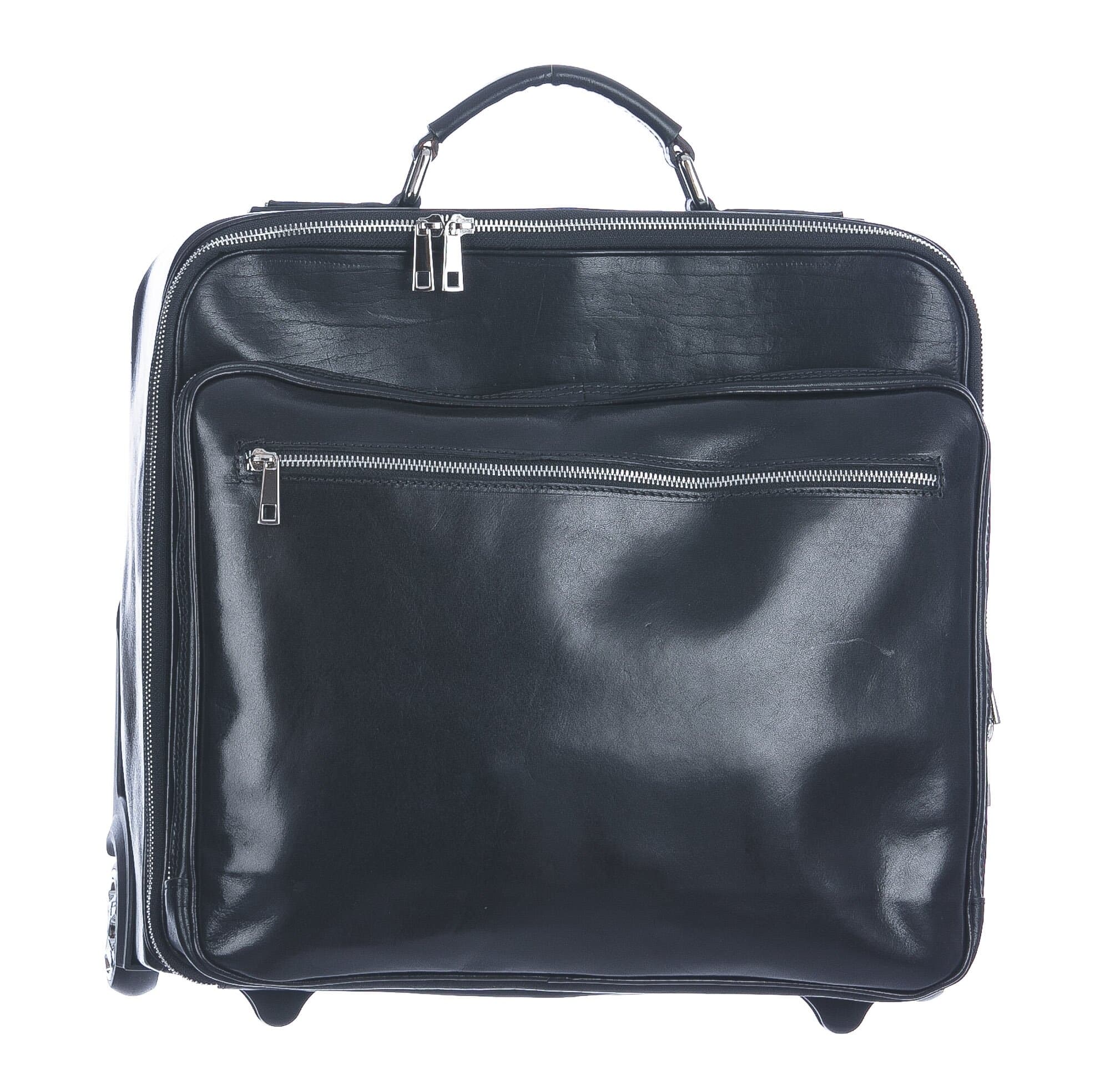 Borsa da viaggio PANARO in vera pelle primo fiore,NERO, CHIAROSCURO