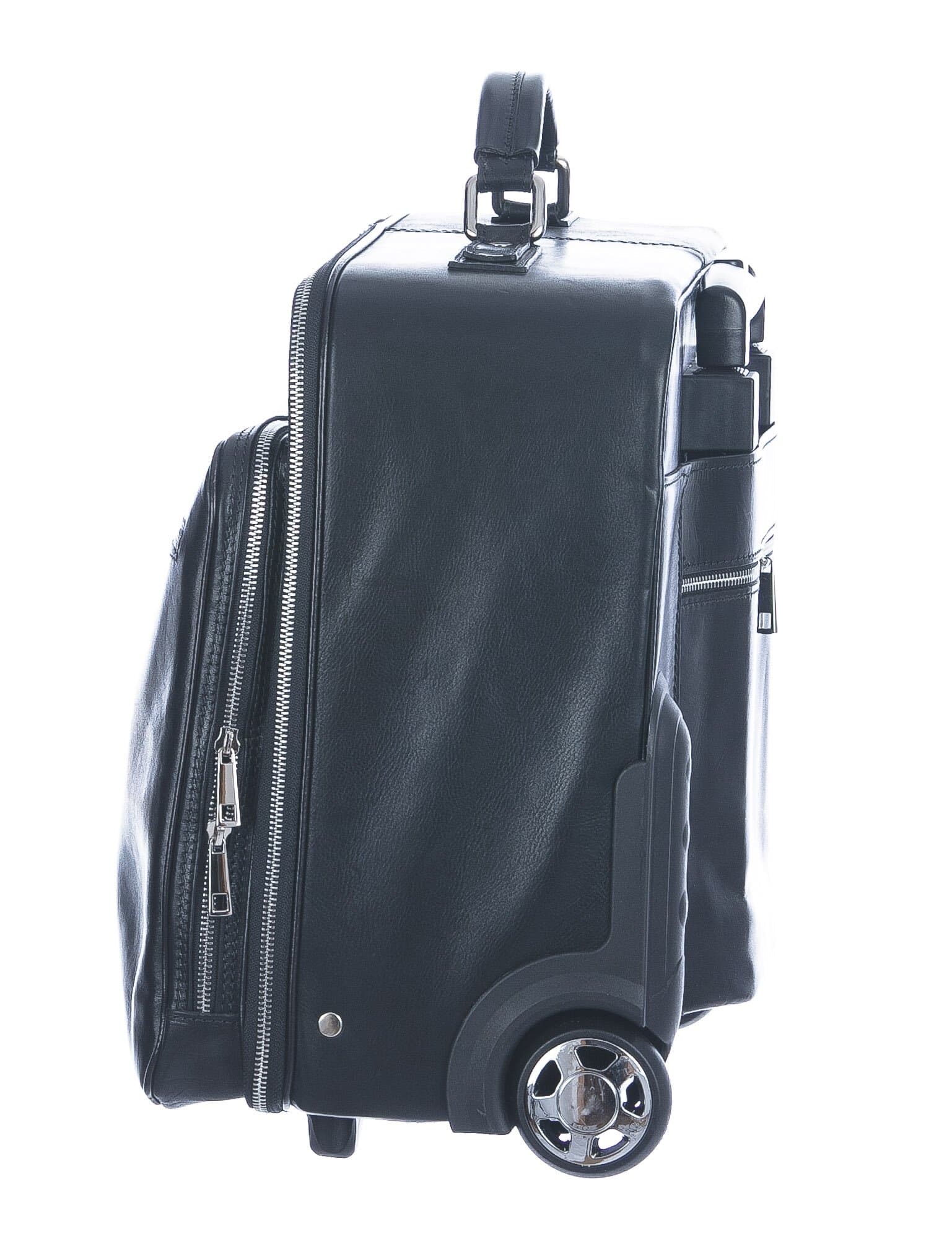 Borsa da viaggio PANARO in vera pelle primo fiore,NERO, CHIAROSCURO
