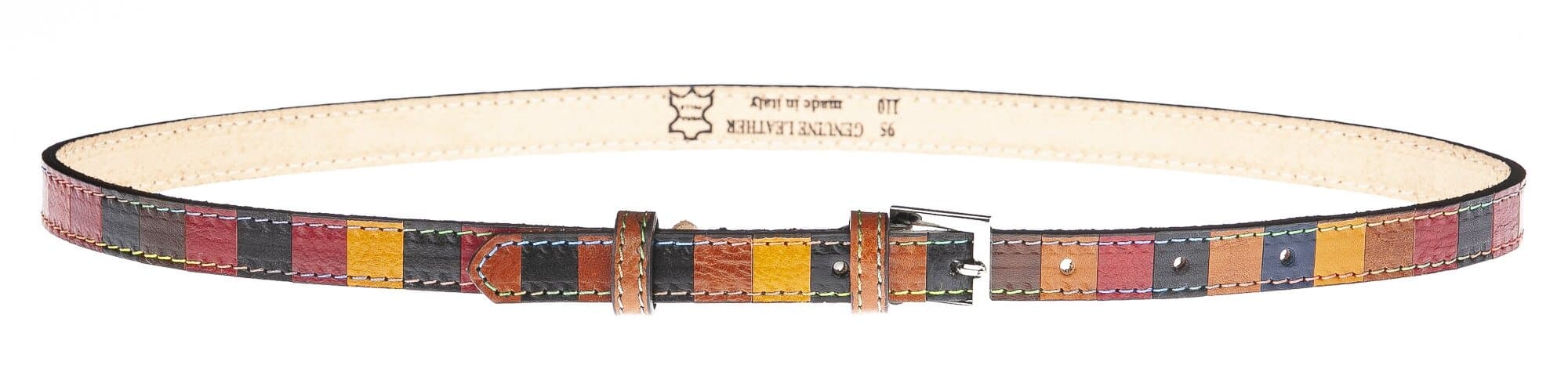 Cintura donna in vera pelle NORCIA, MULTICOLORE, CHIARO SCURO, Made in Italy