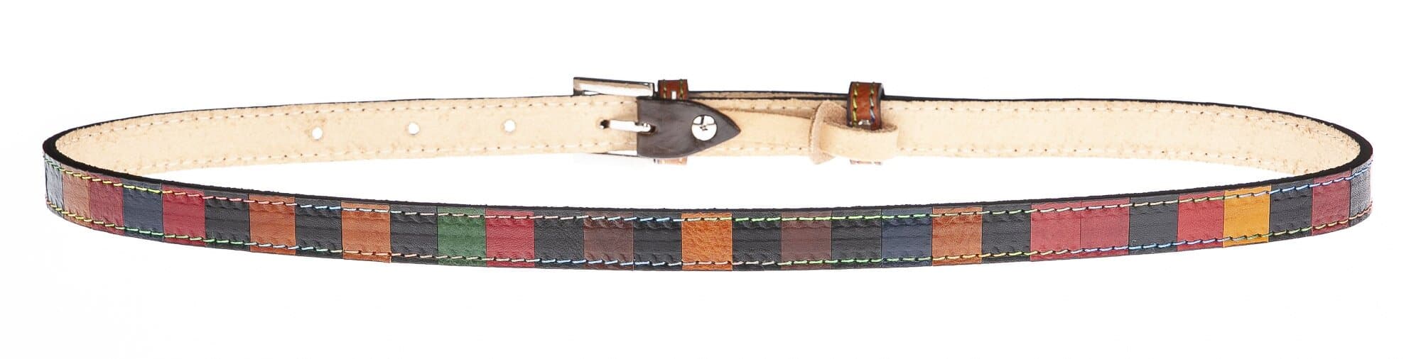 Cintura donna in vera pelle NORCIA, MULTICOLORE, CHIARO SCURO, Made in Italy